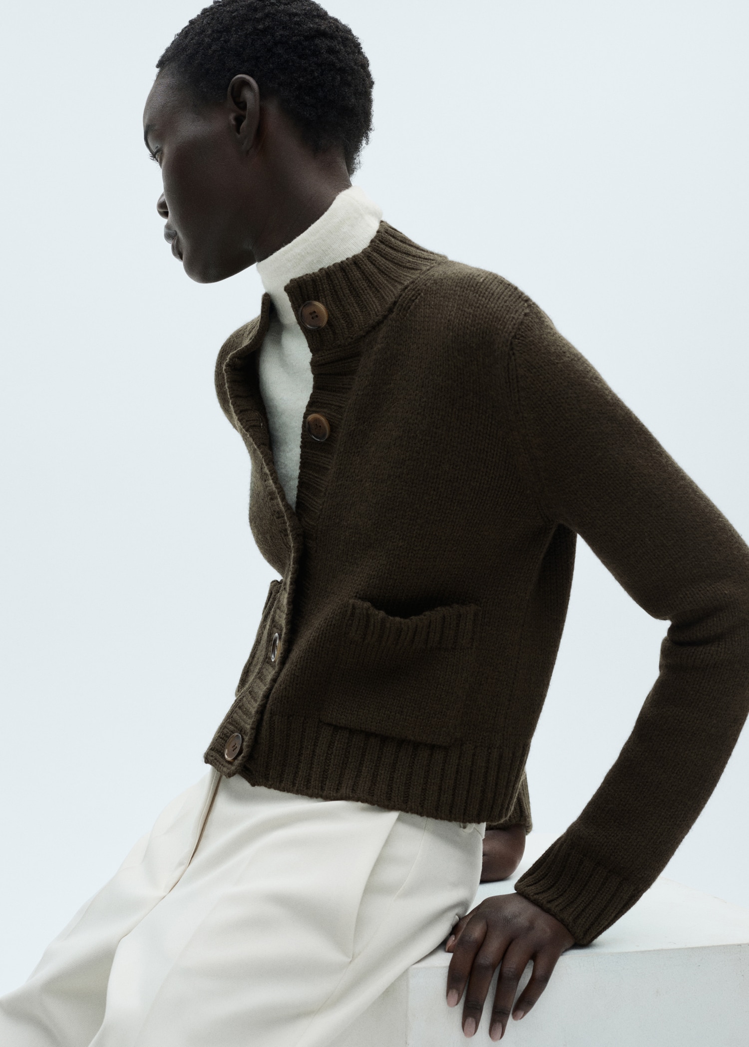 Cardigan maglia tasche Donna MANGO OUTLET Italia - Main Image