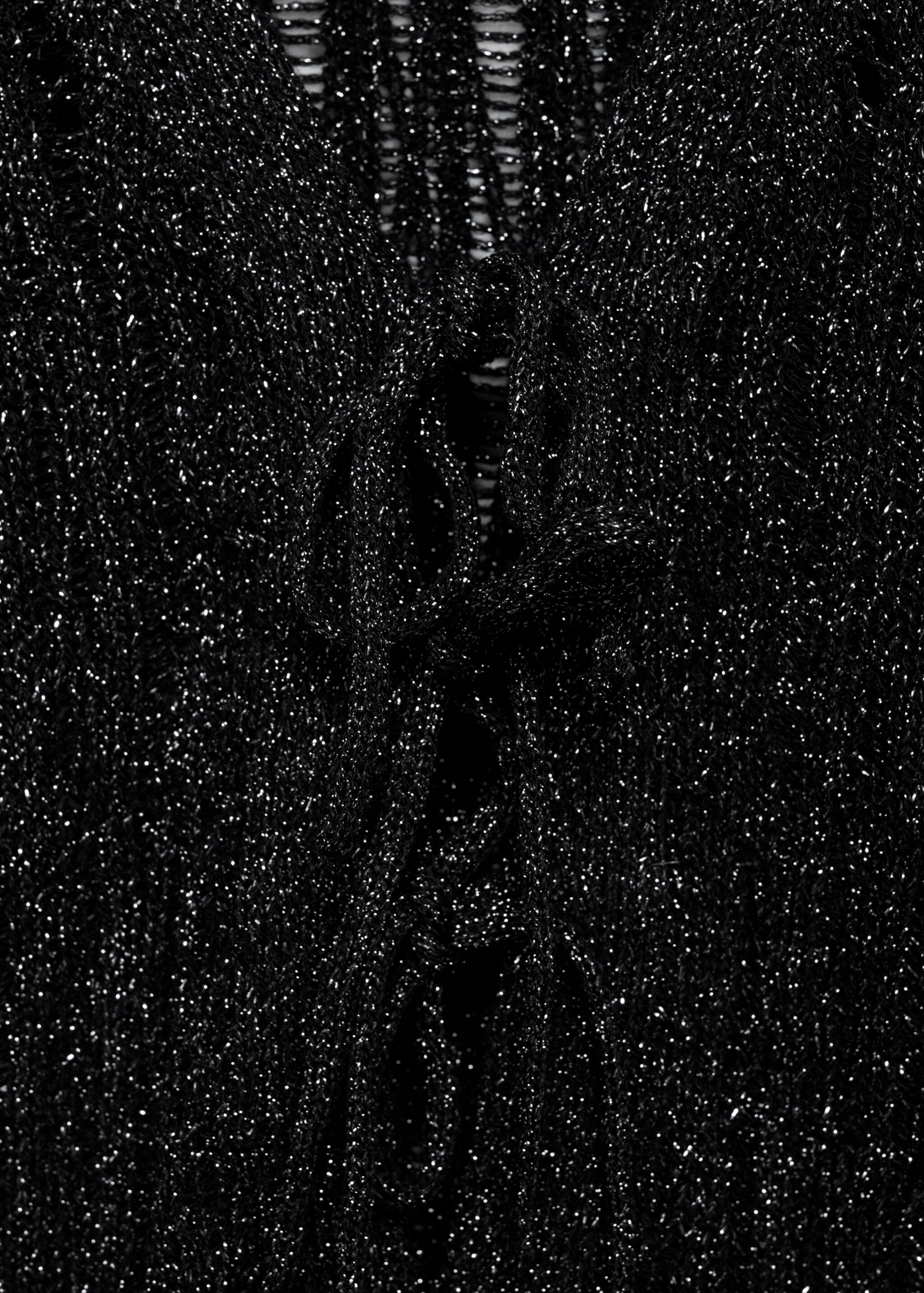 Lurex-Cardigan mit Schleifen - Detail des Artikels 8, Schwarz. Ref: 77029074-00.