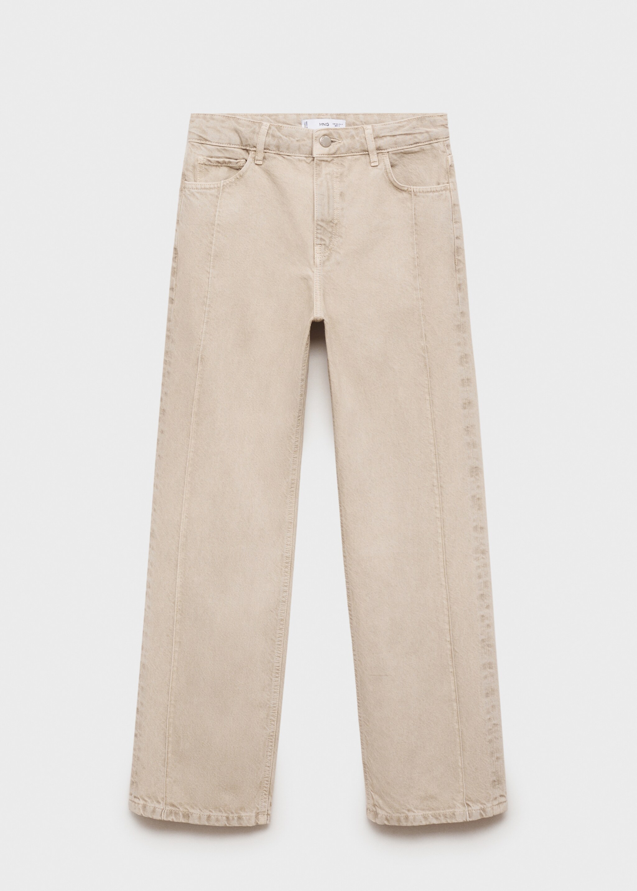 Wide leg jeans with seam detail - Article without model, Light/Pastel Grey. Ref: 77029076-00.