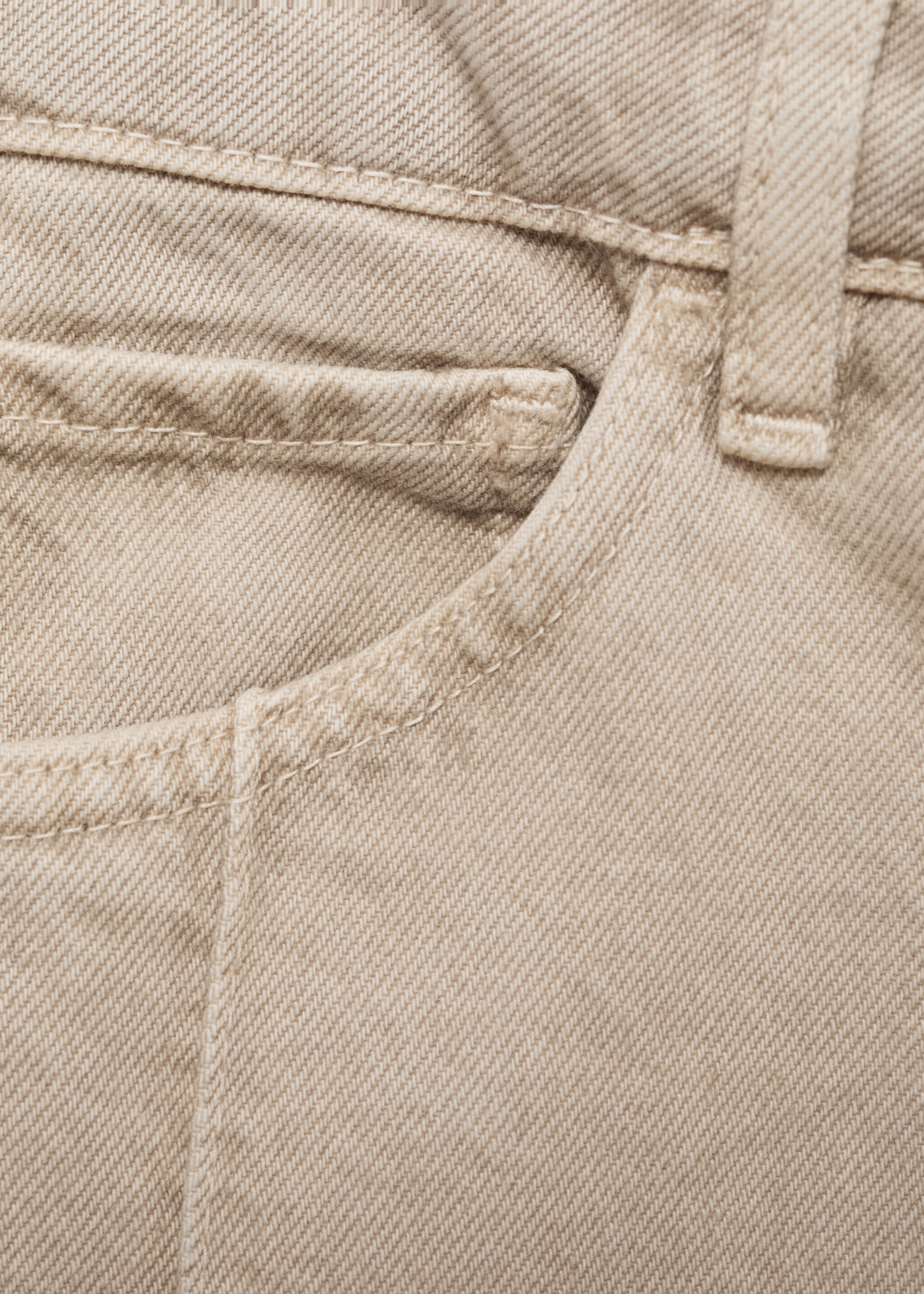 Wide leg jeans with seam detail - Details of the article 0, Light/Pastel Grey. Ref: 77029076-00.