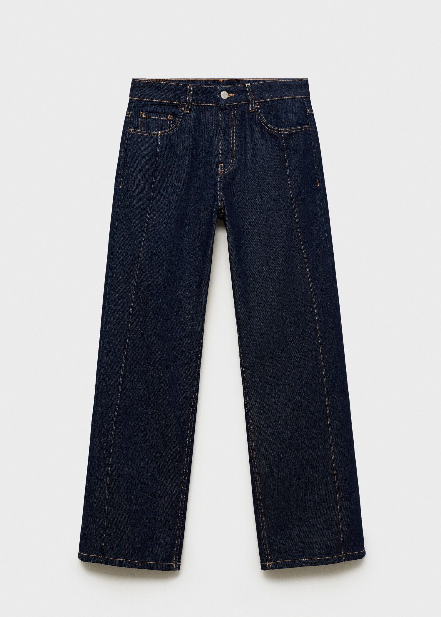 Rinse-wash straight-fit jeans met stiksels - Artikel zonder model