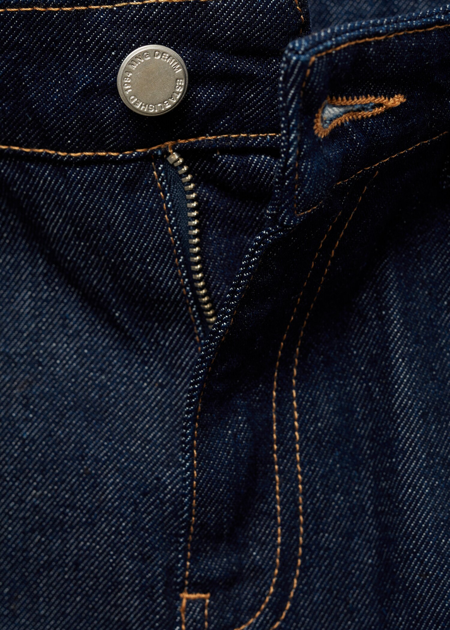 Rinse-wash straight-fit jeans met stiksels - Detail van het artikel 0