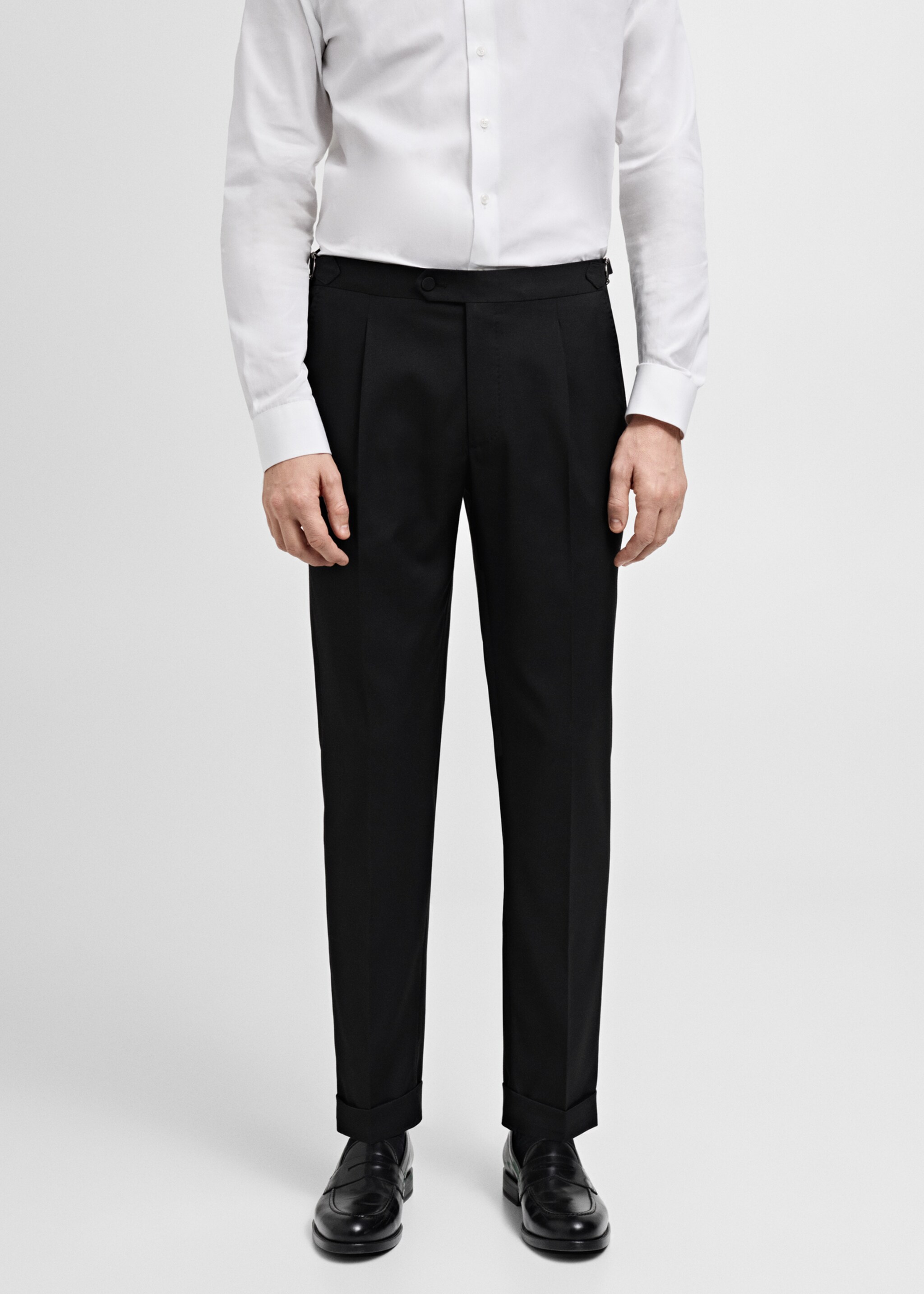 Slim-fit tuxedo suit trousers - Medium plane, Black. Ref: 77029229-00.
