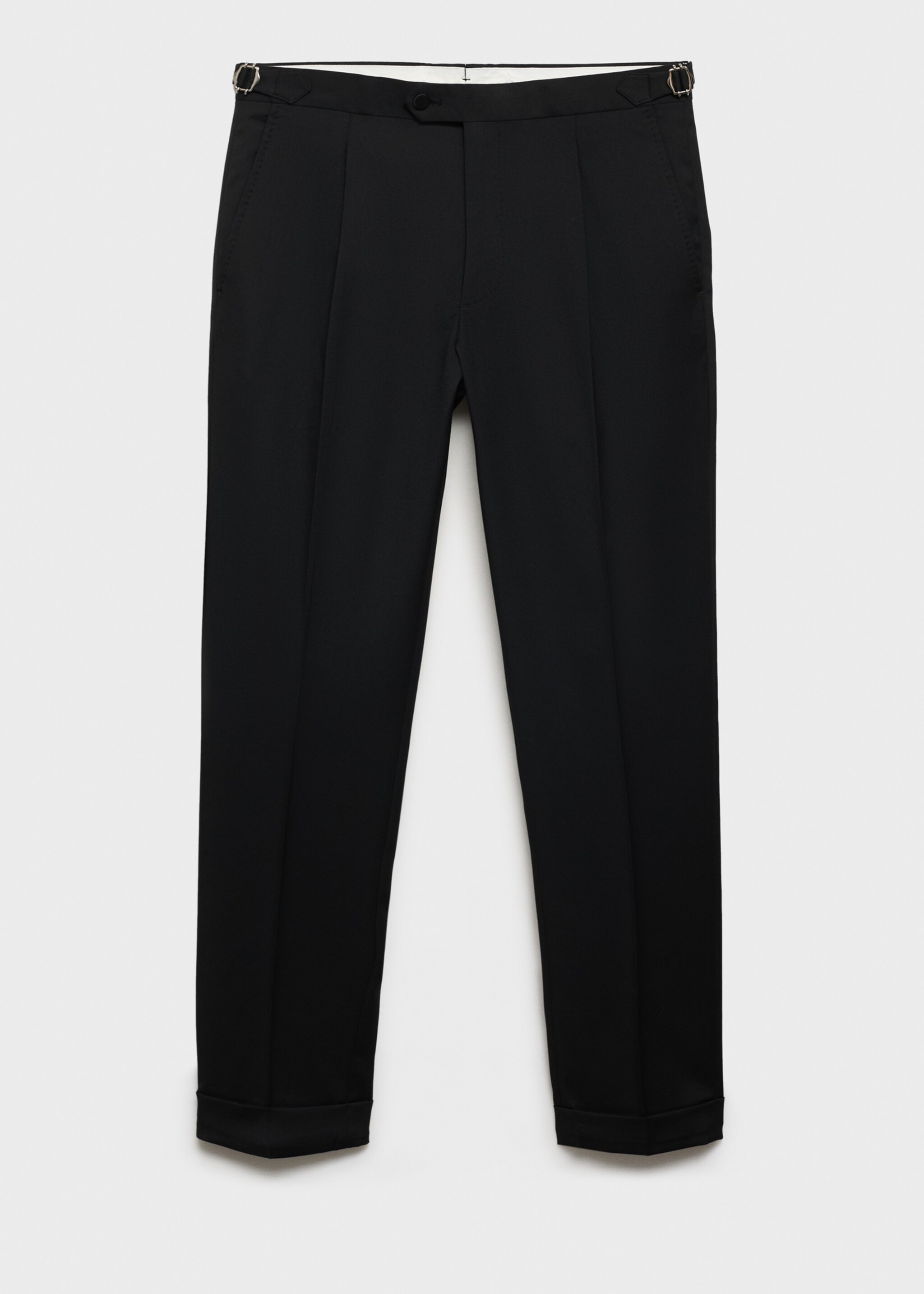 Slim-fit tuxedo suit trousers - Article without model, Black. Ref: 77029229-00.