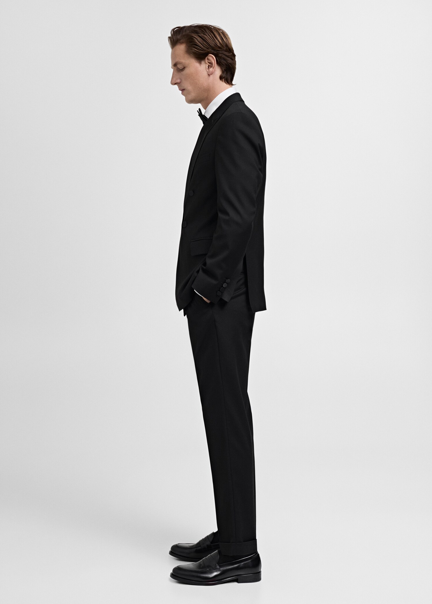 Slim-fit tuxedo suit trousers - Details of the article 2