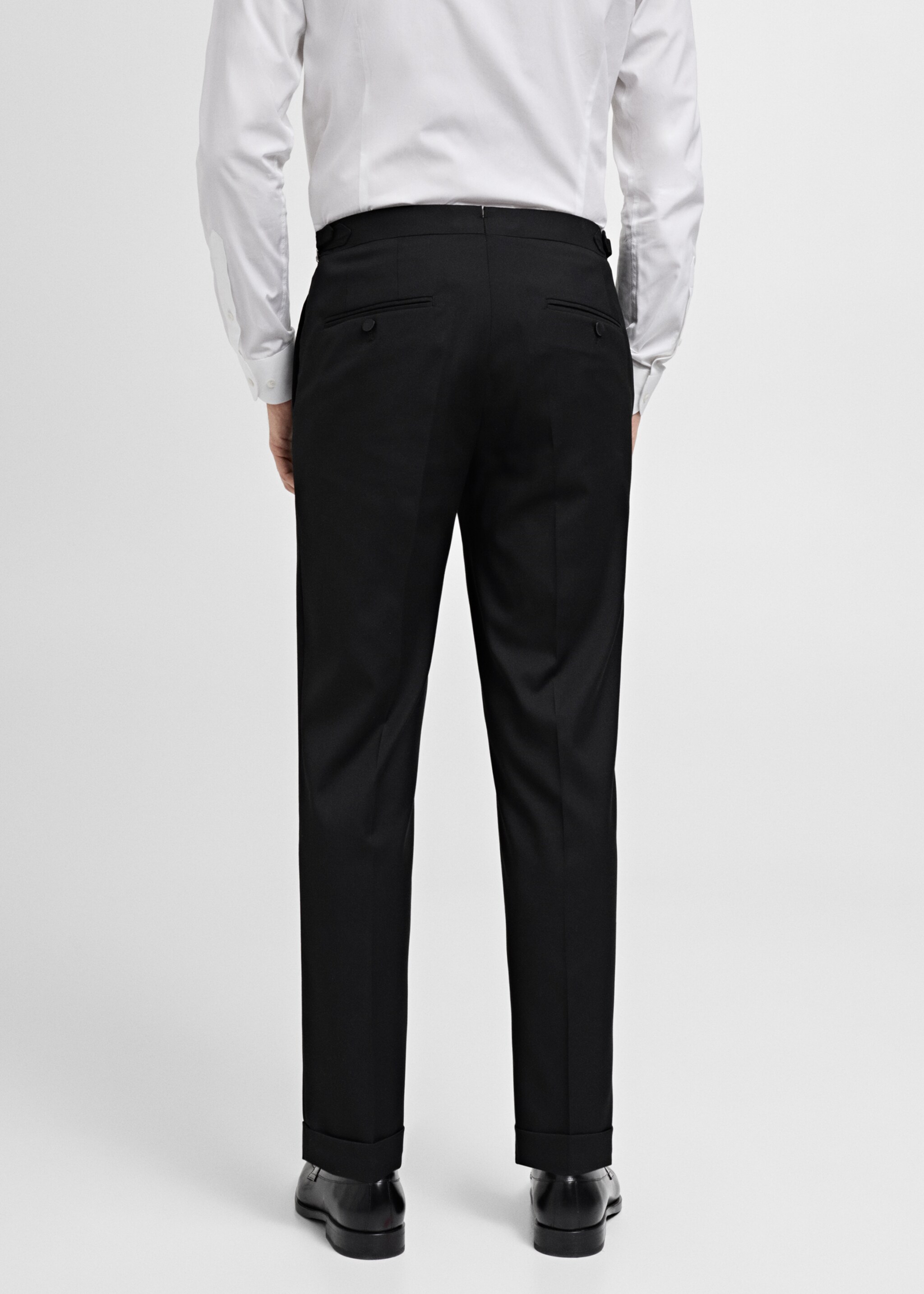 Slim-fit tuxedo suit trousers - Reverse of the article, Black. Ref: 77029229-00.
