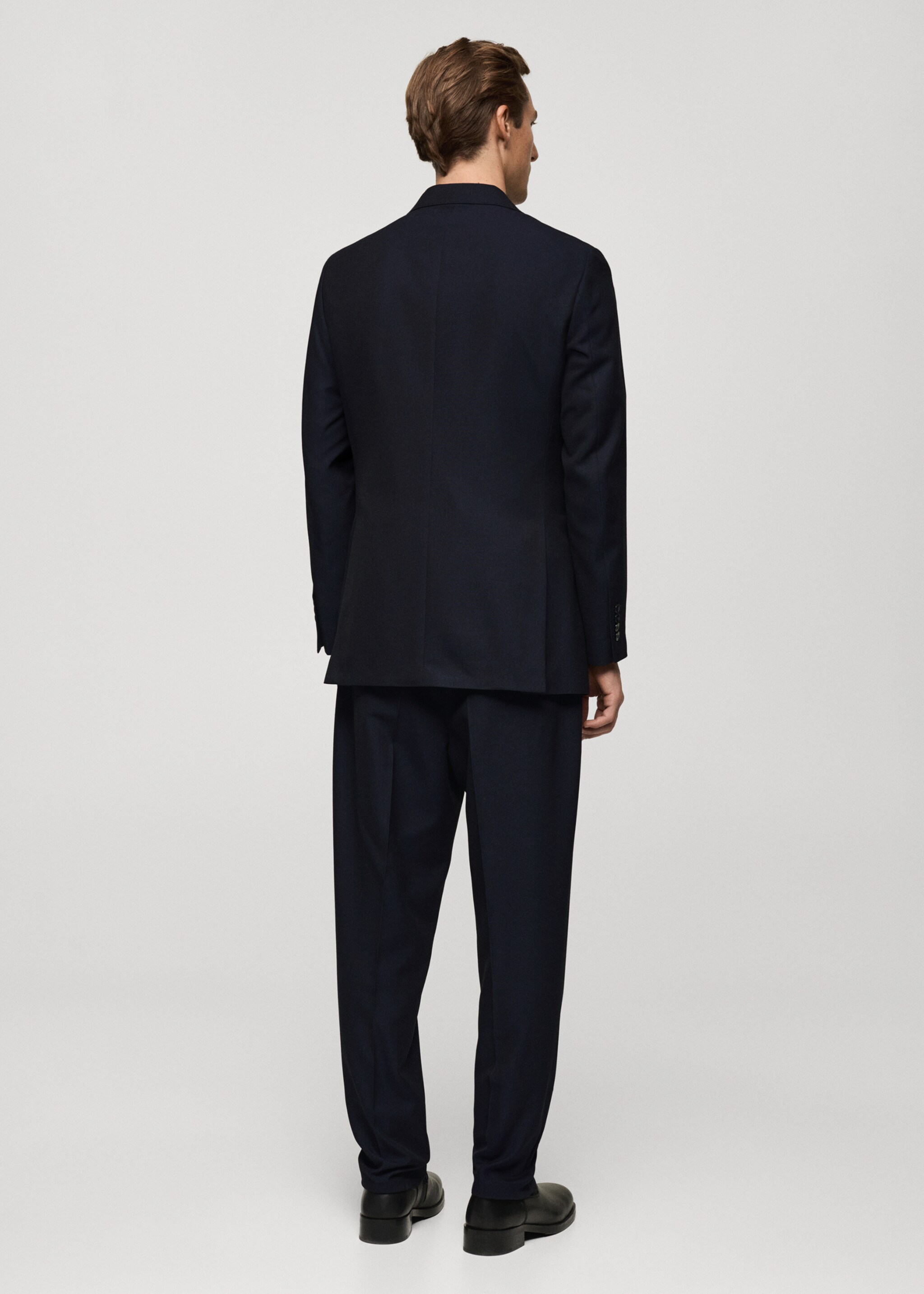 Slim fit double-breasted suit blazer - Reverse of the article, Dark Navy. Ref: 77029230-00.