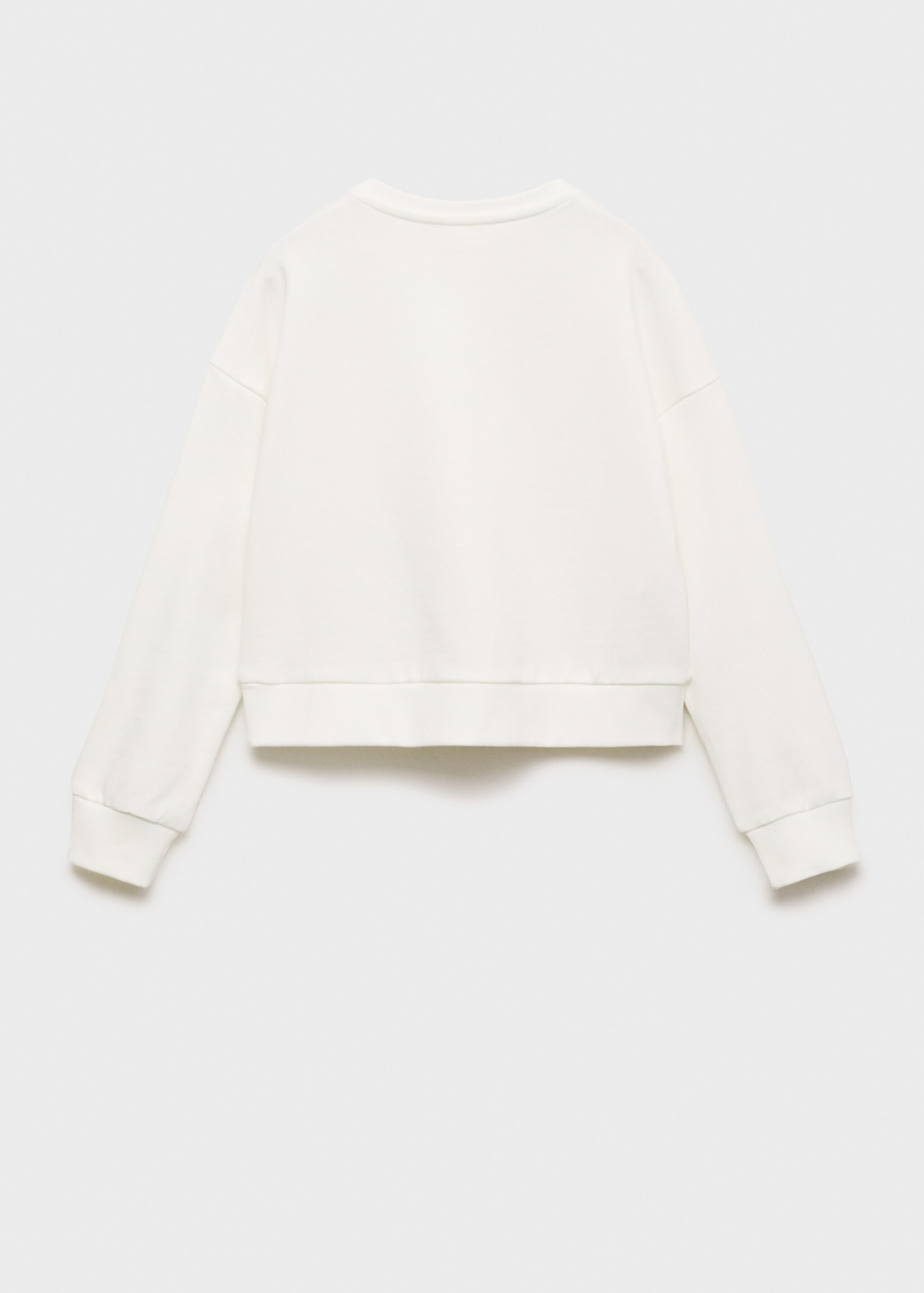 Pailletten-Sweatshirt - Rückseite des Artikels, Cremeweiß. Ref: 77029234-00.
