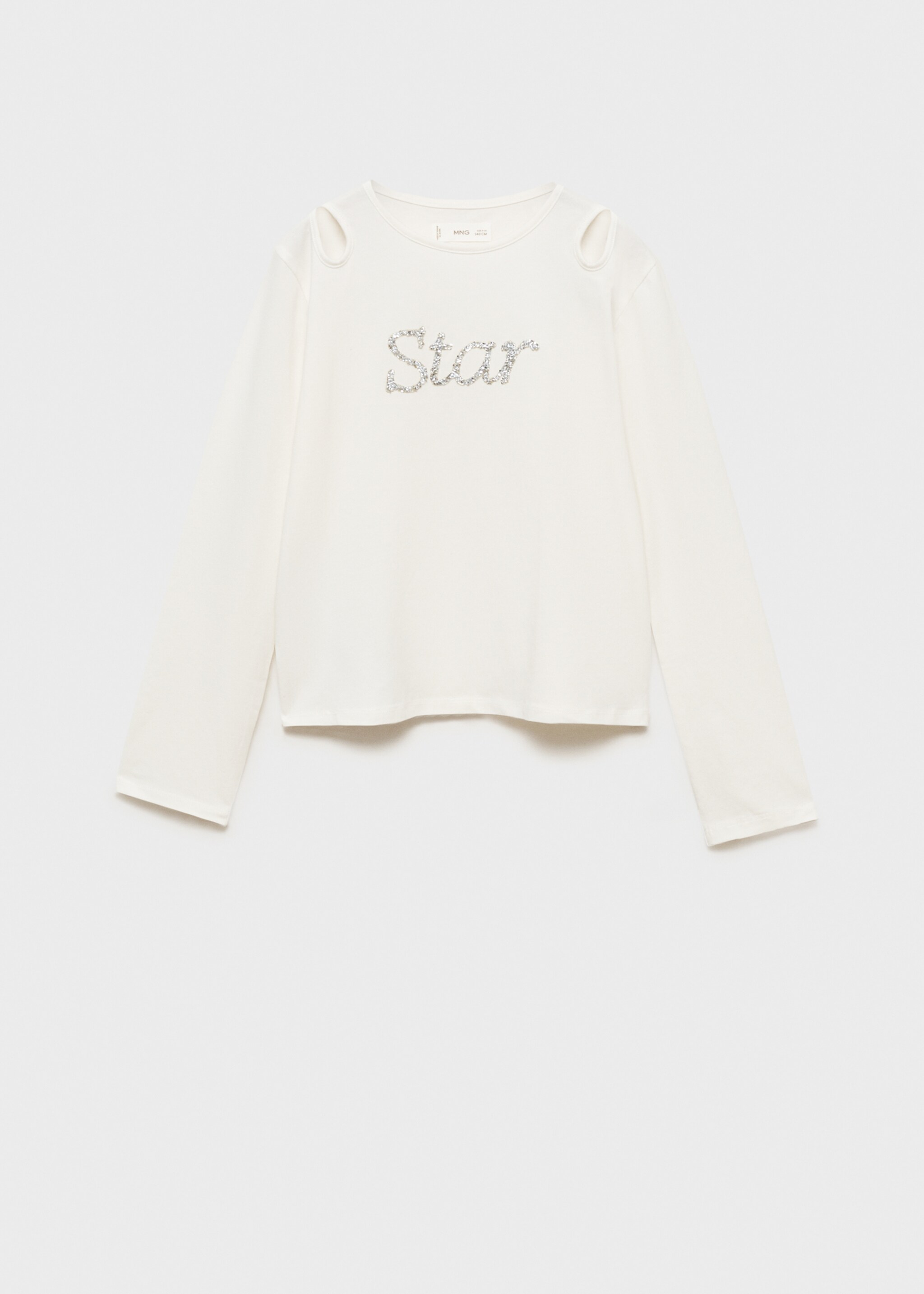 Paljett t-shirt - Artikel utan modell, Benvit. Ref: 77029236-00.
