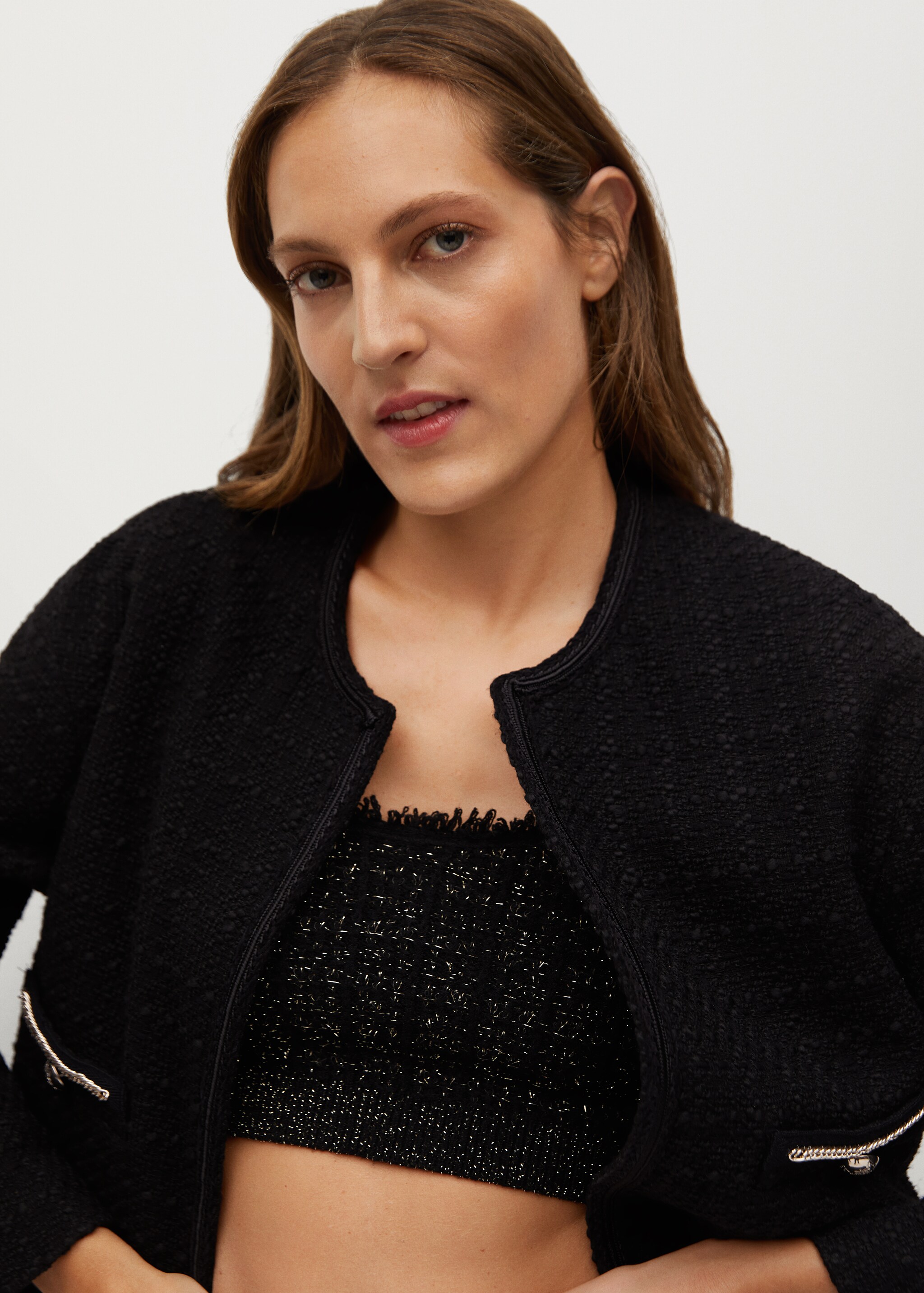 Tweed jacket with pockets - Details of the article 1