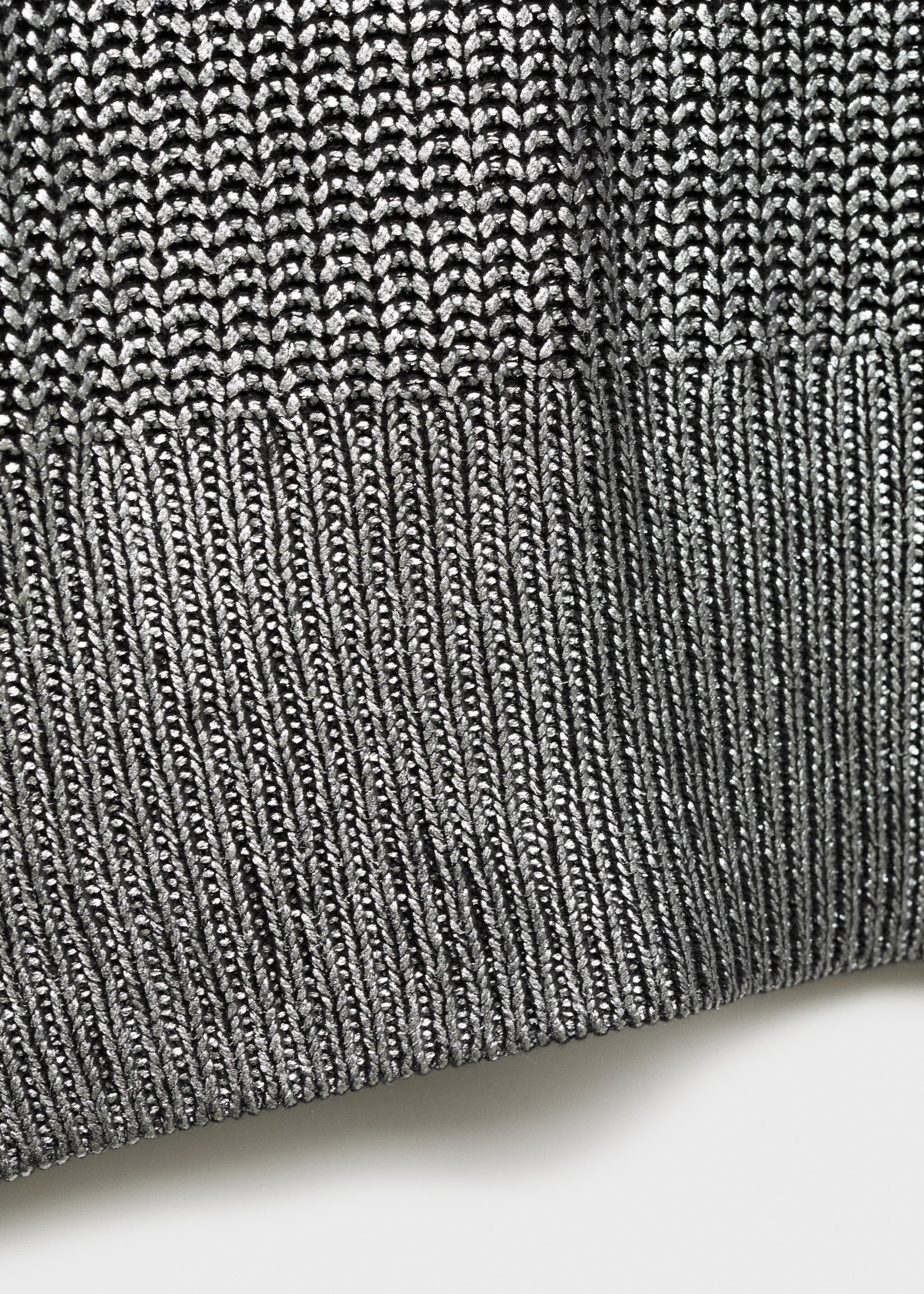 V-neck foil sweater - Details of the article 0, Silver. Ref: 77029407-00.