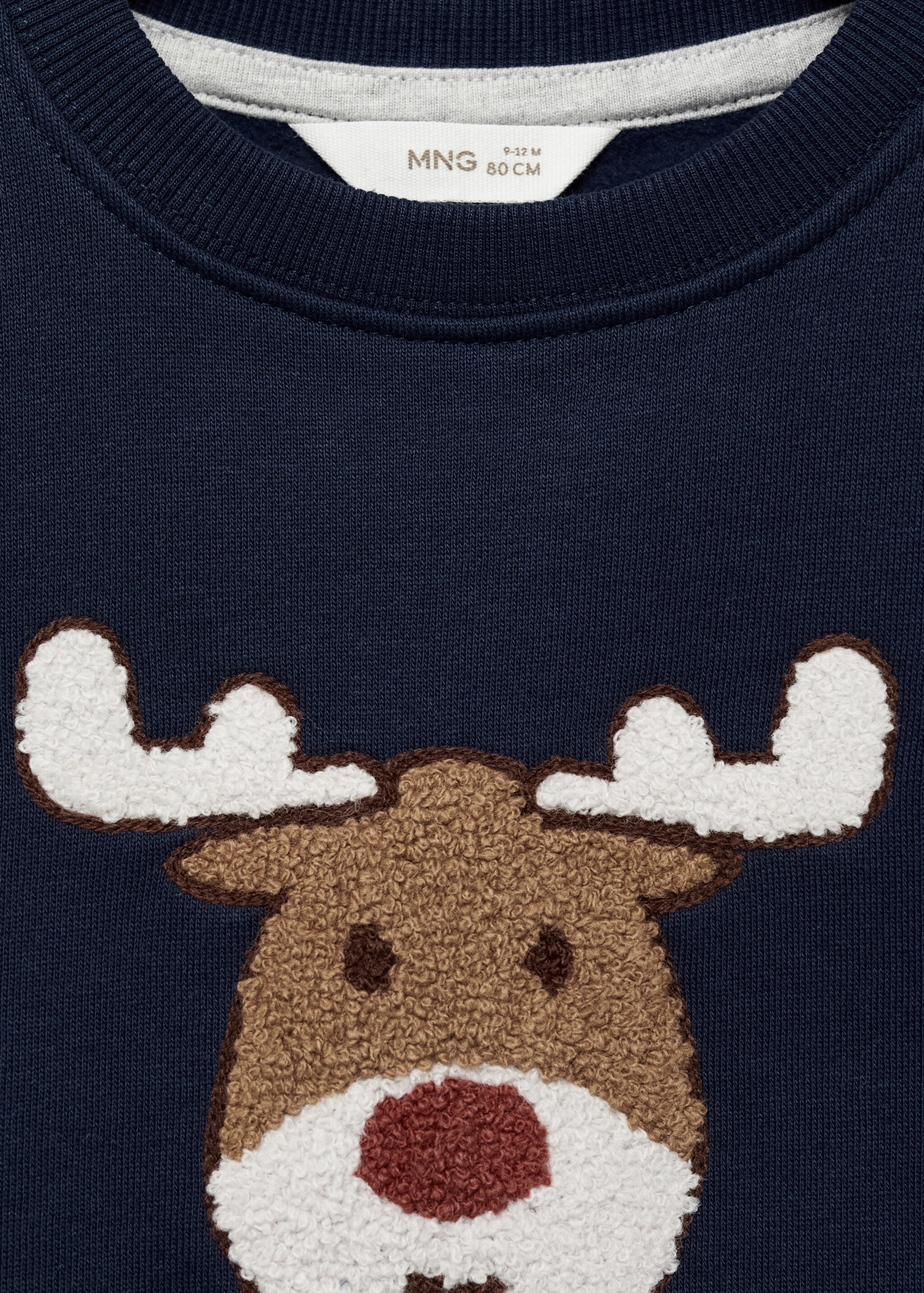 Christmas-print sweatshirt - Details of the article 8, Dark Navy. Ref: 77029408-00.