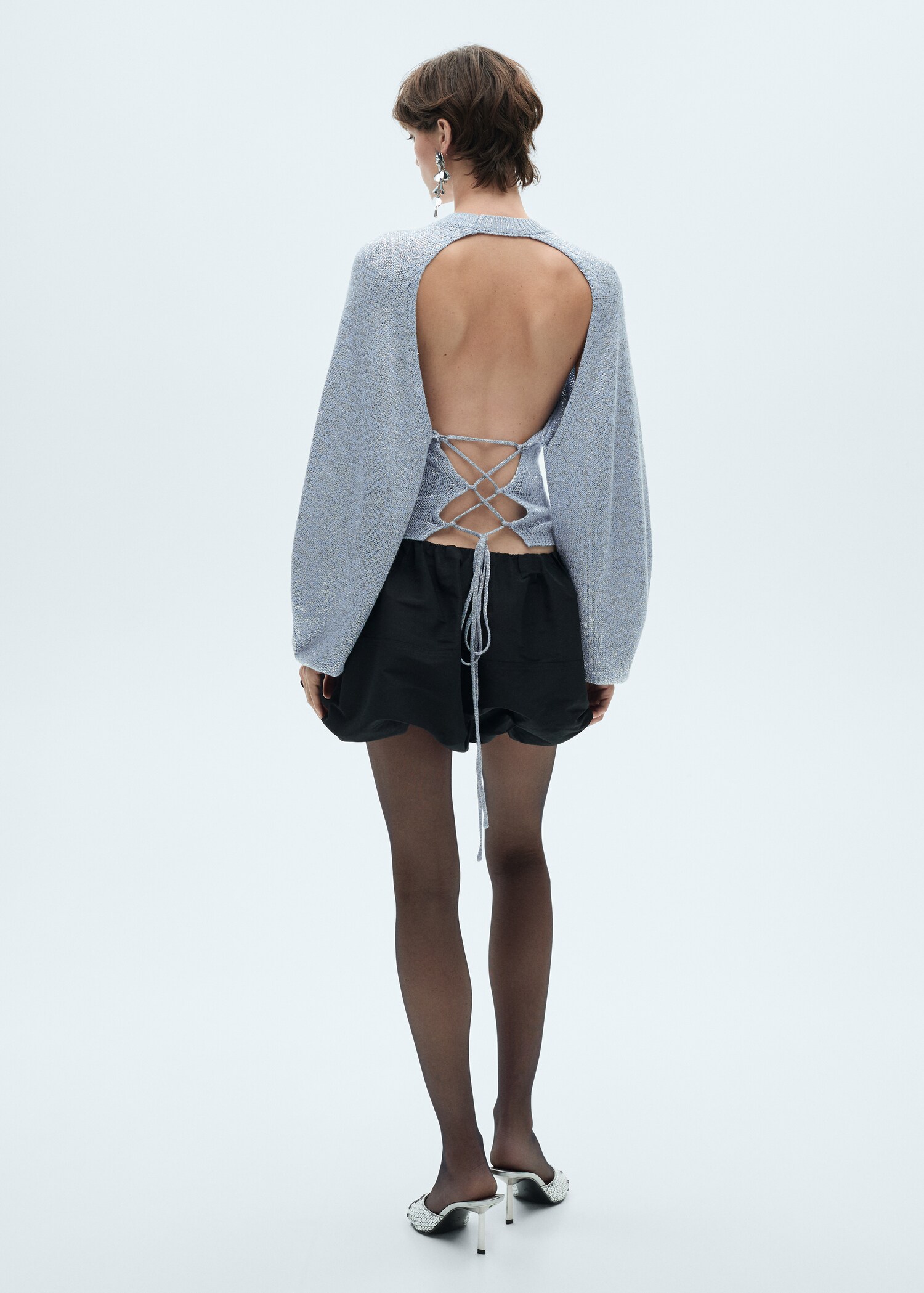 Rückenfreies Lurex-Pullover - Rückseite des Artikels