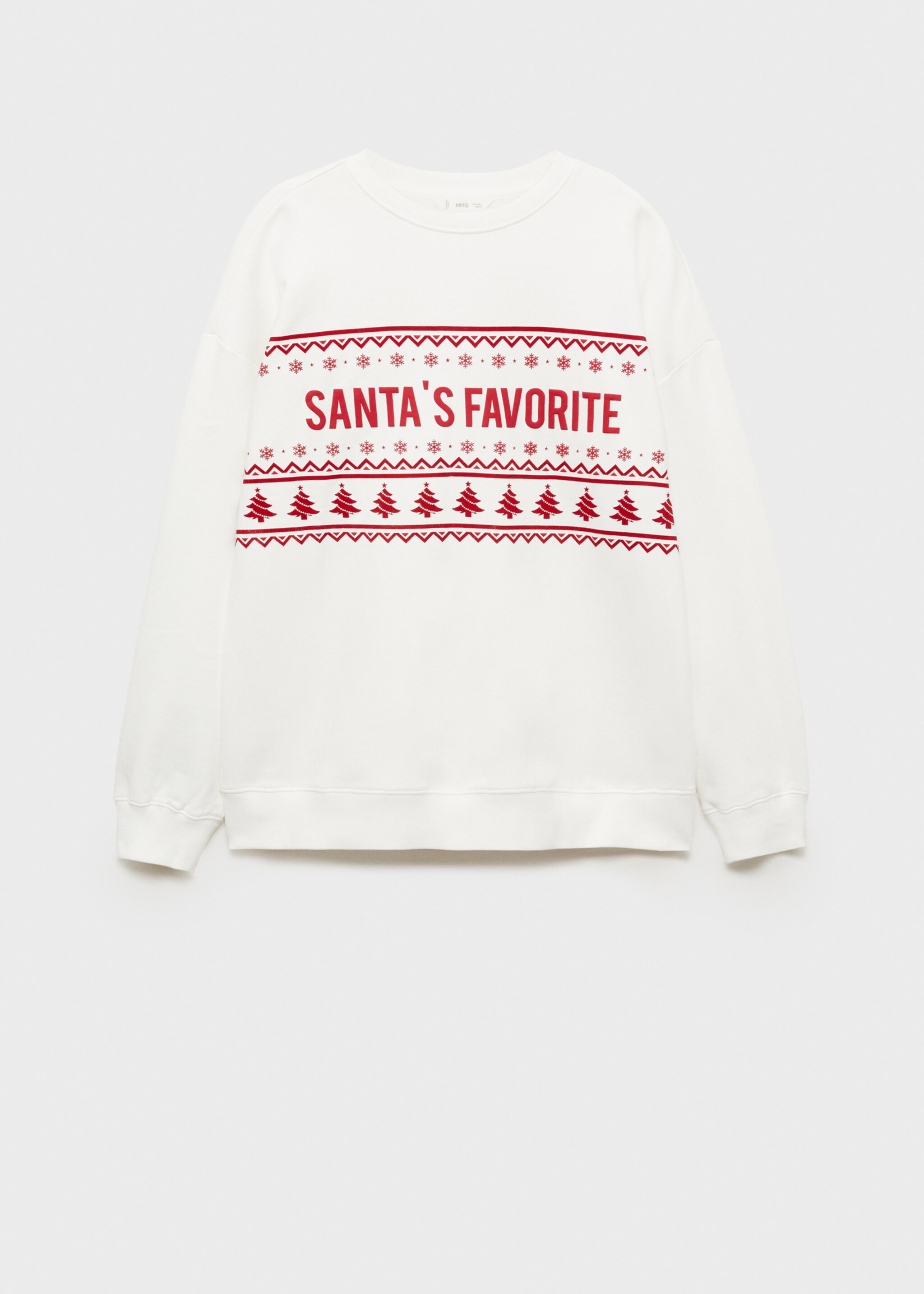 Christmas-print sweatshirt - Article without model, Off White. Ref: 77029805-00.
