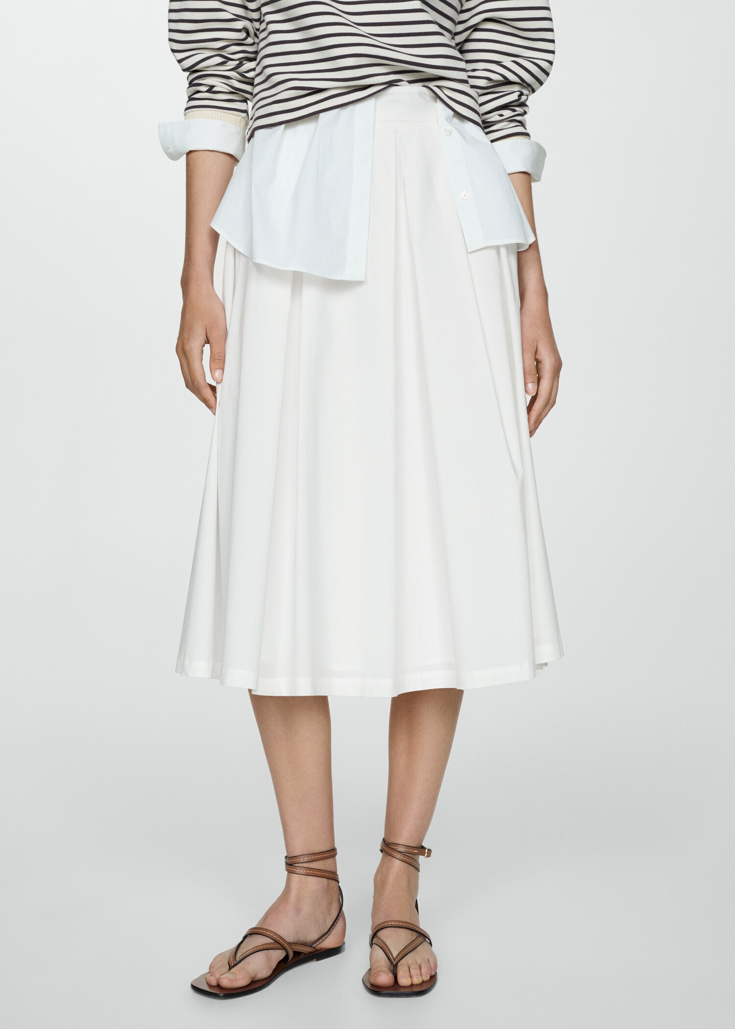 Pleated midi skirt - Medium plane