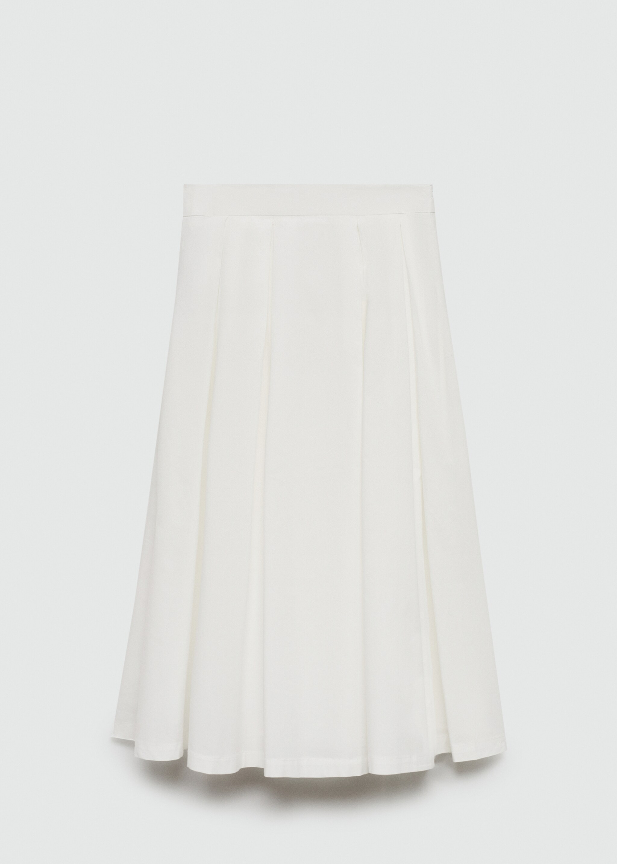 Pleated midi skirt - Article without model, White. Ref: 77030277-00.