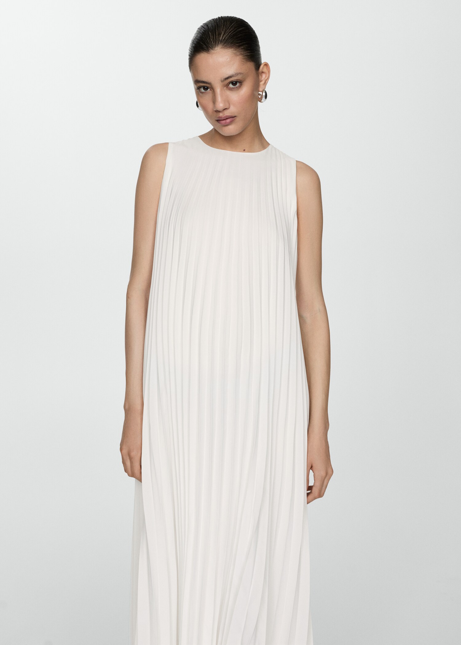 Pleated A-line dress - Medium plane