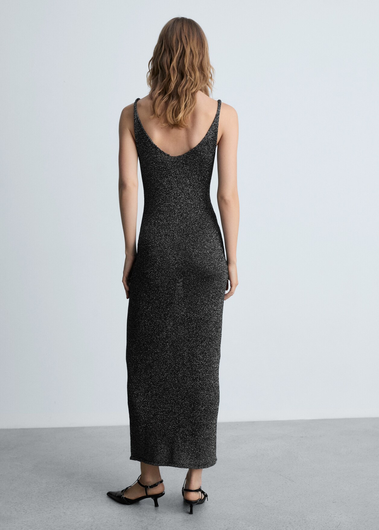 Vestido Sin Mangas-Punto Calado Lurex