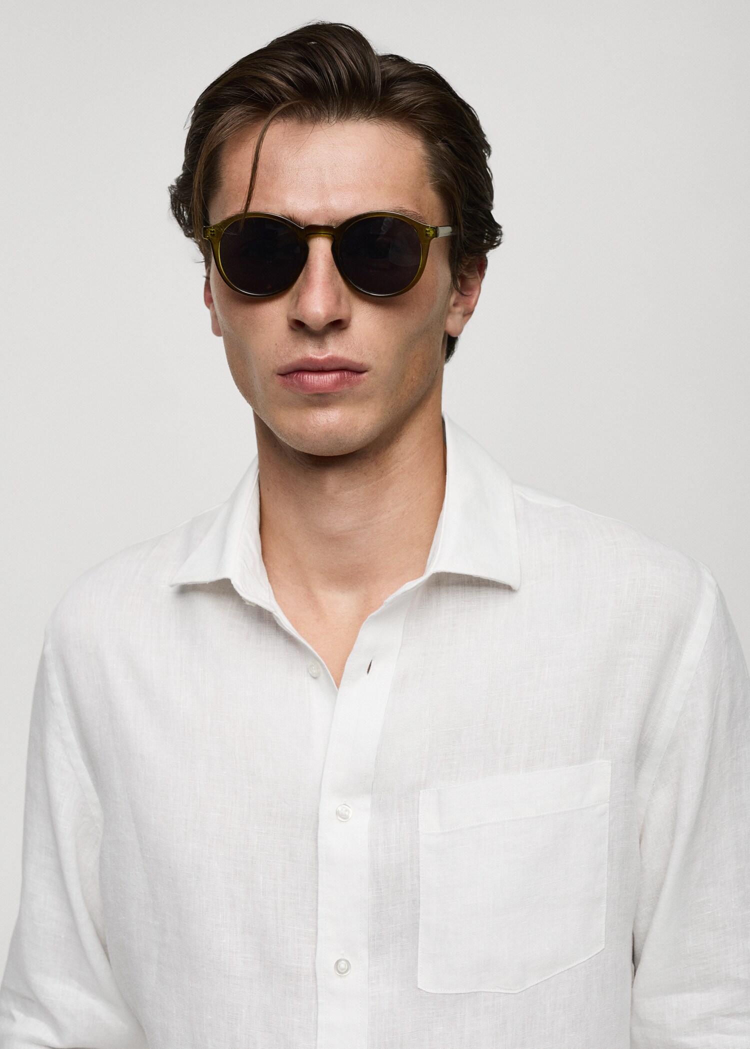 Classic fit 100% linen shirt - Details of the article 1