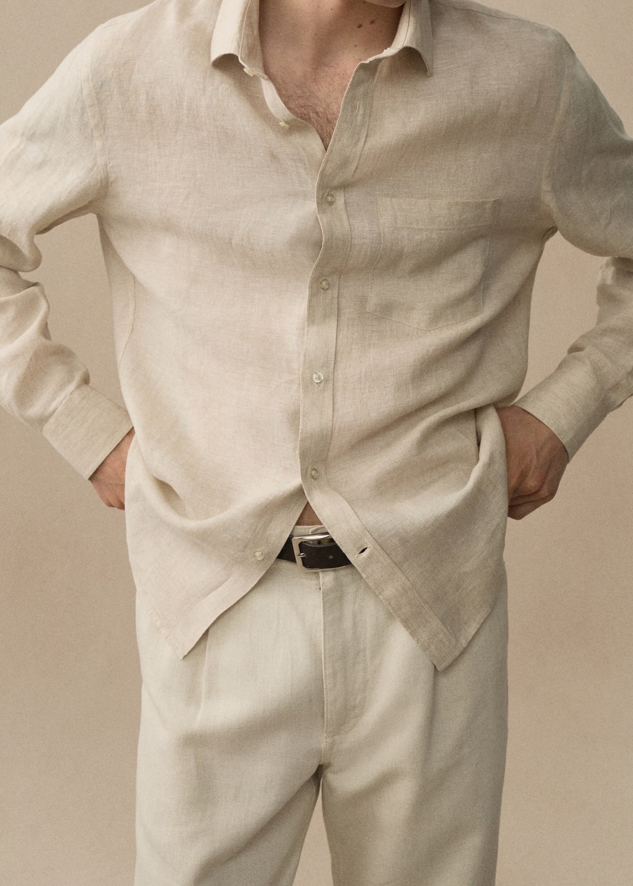 Classic-Fit-Hemd aus 100 % Leinen - Detail des Artikels 9