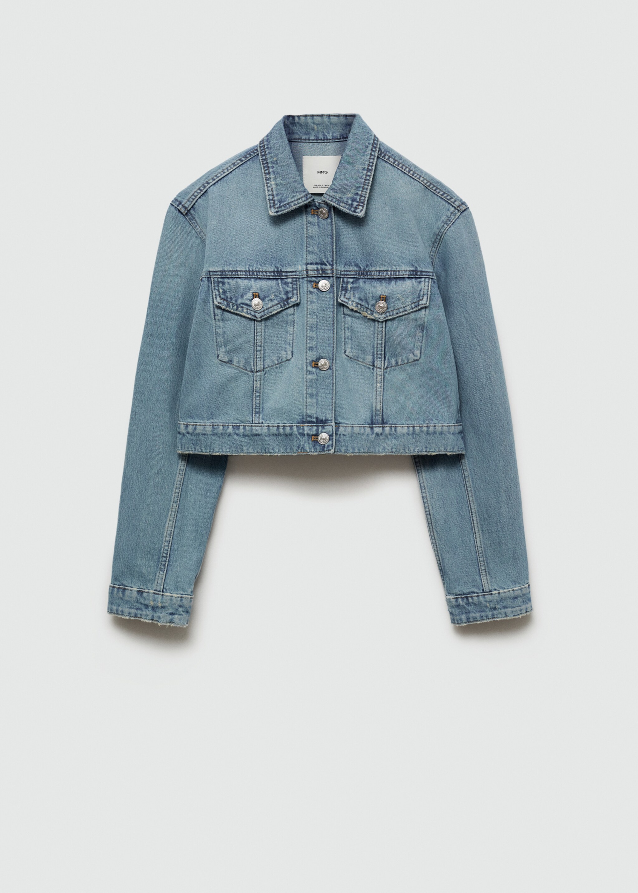 Blouson jean poches - Article sans modèle, Bleu moyen. Ref: 77030358-00.