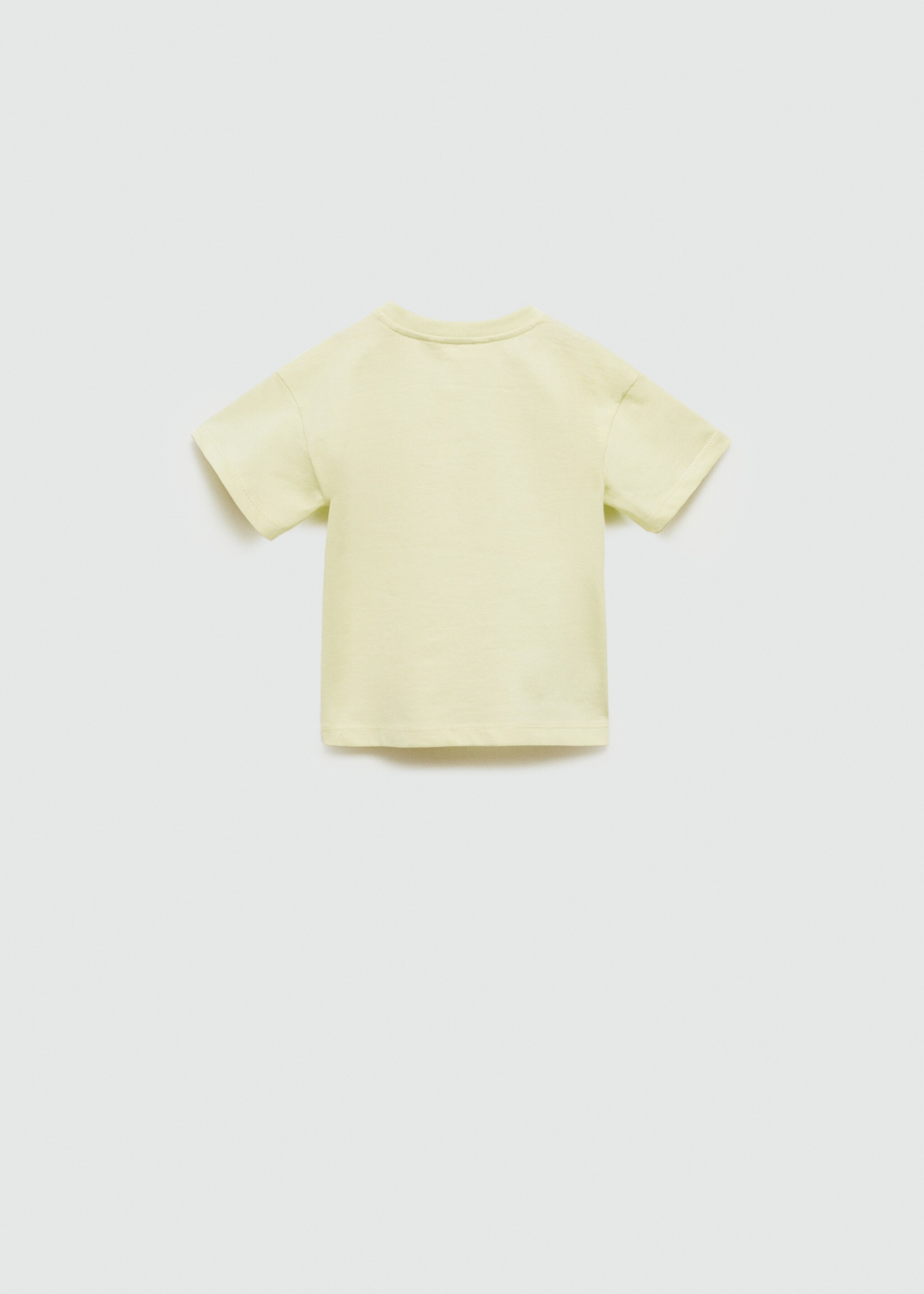 Embossed printed t-shirt - Reverse of the article, Pastel Yellow. Ref: 77030362-00.
