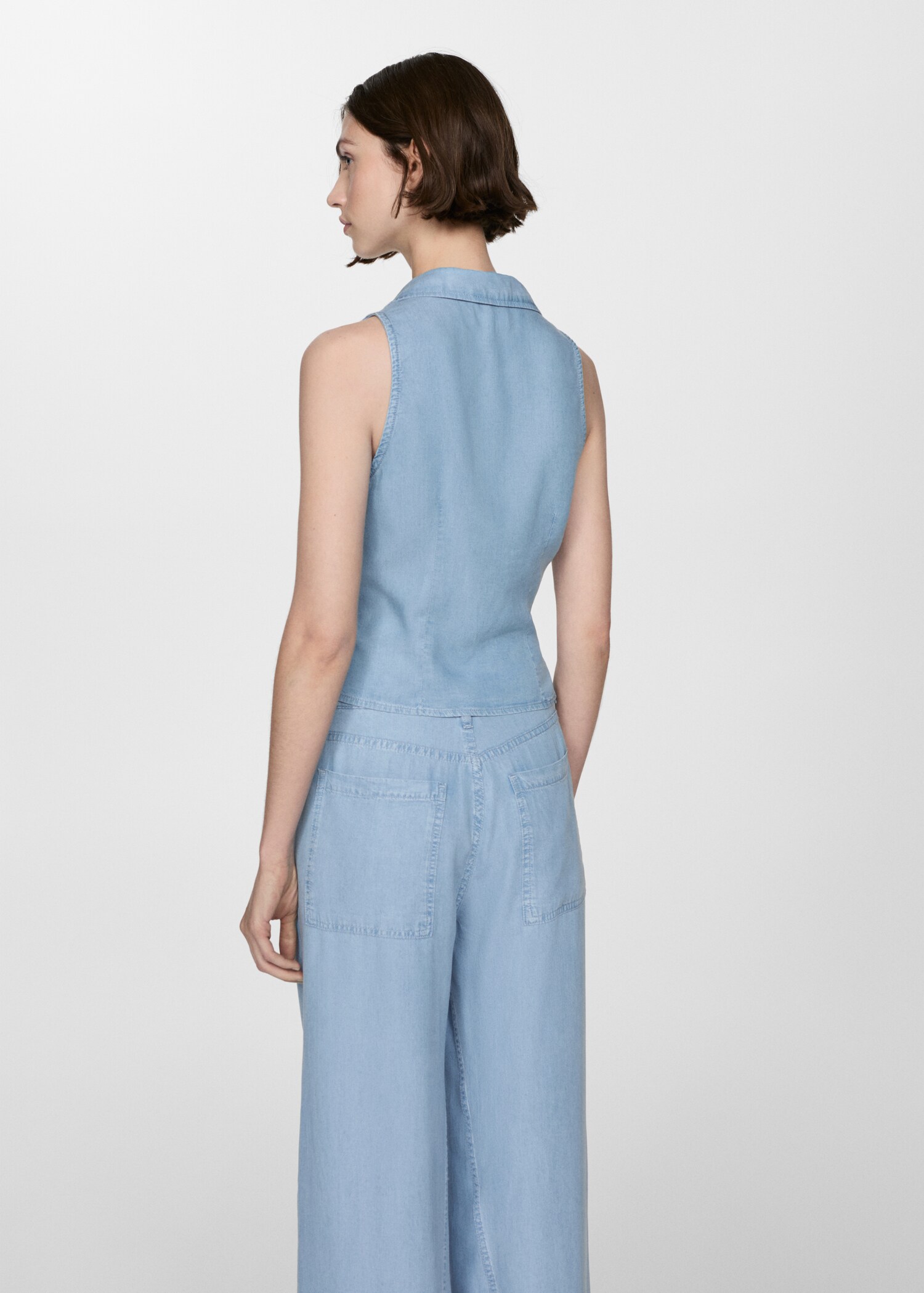 Camisa aberta de liocel - Verso do artigo