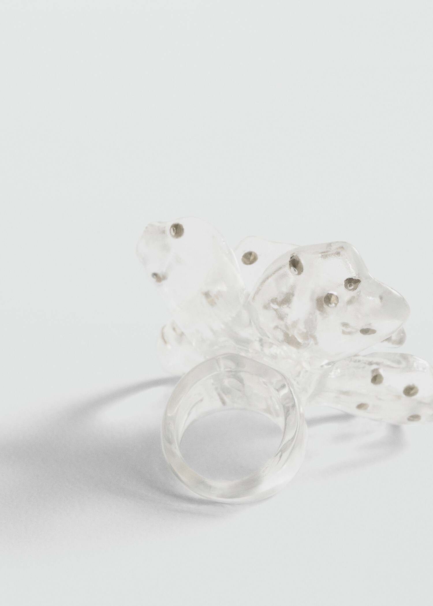 Transparent flower ring - Medium plane