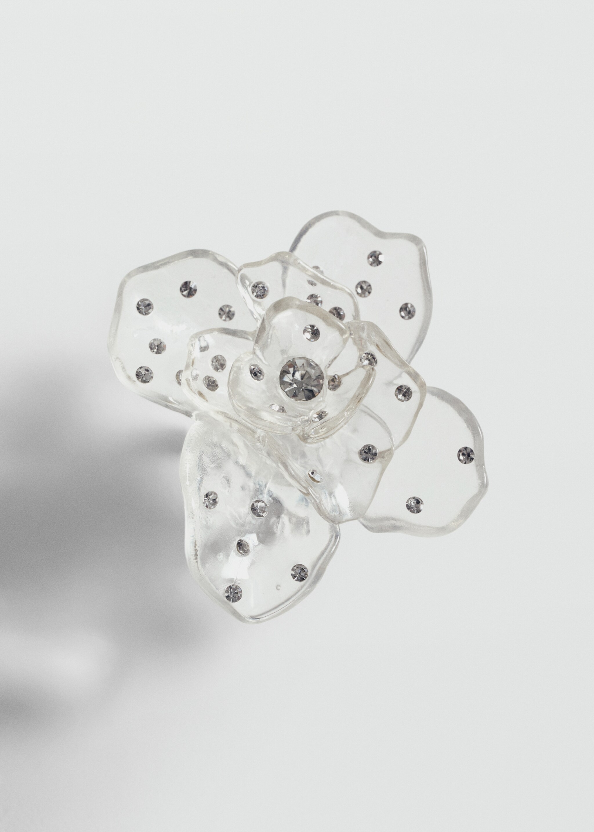 Transparent flower ring - Details of the article 1, Silver. Ref: 77030372-00.