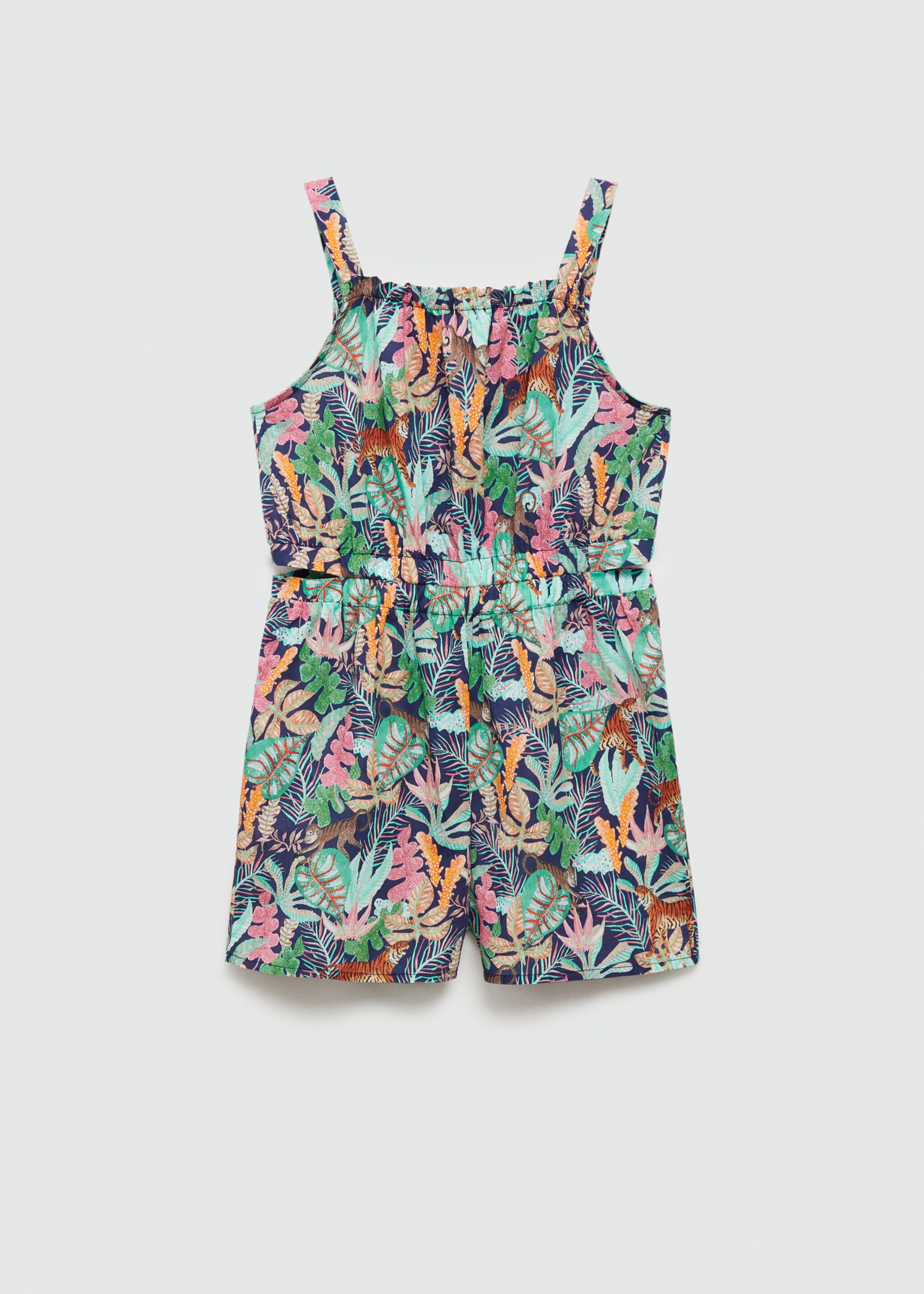 Vestito a tuta corto stampa tropicale - Articolo senza modello