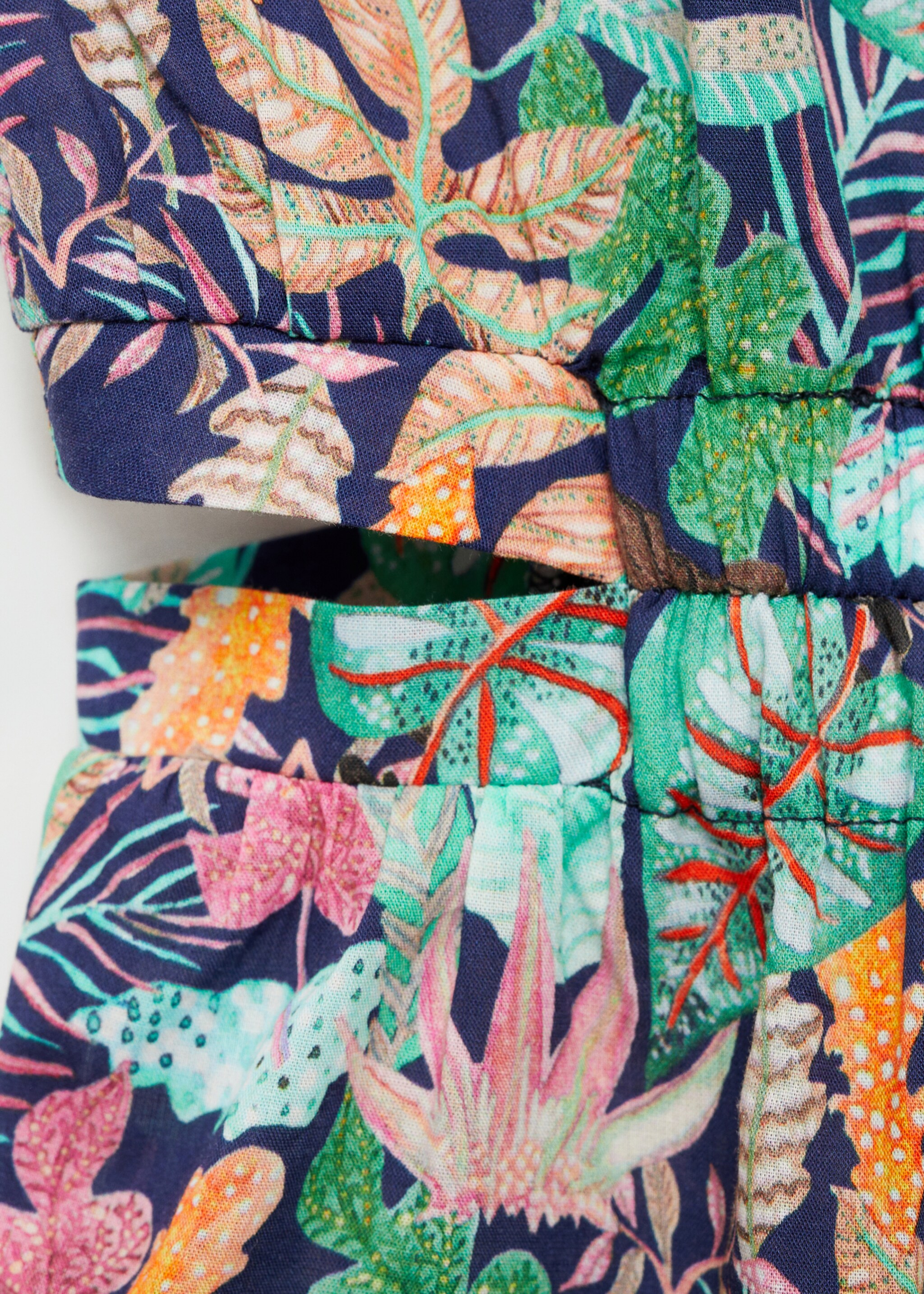 Vestito a tuta corto stampa tropicale - Dettaglio dell'articolo 0