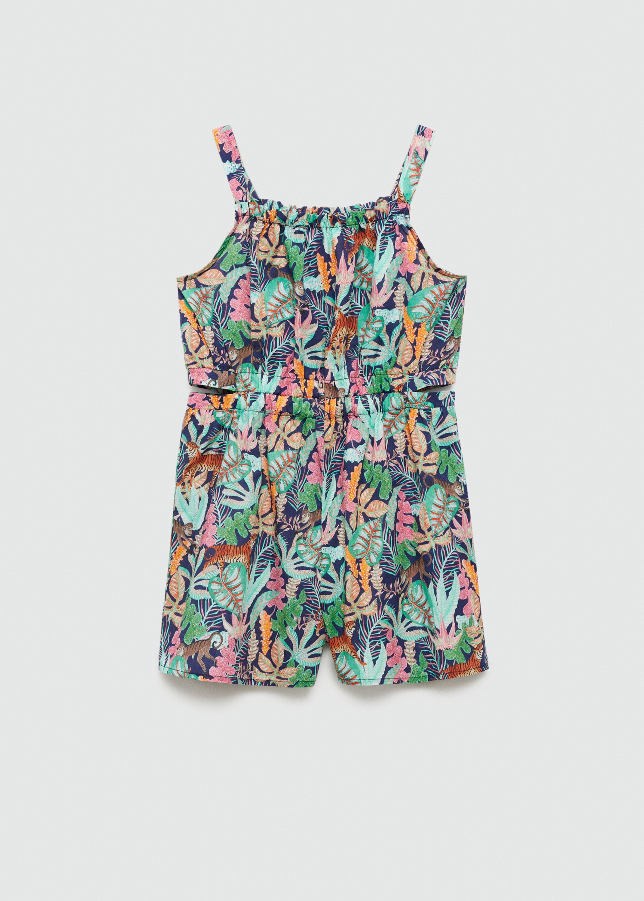Vestito a tuta corto stampa tropicale - Retro dell'articolo