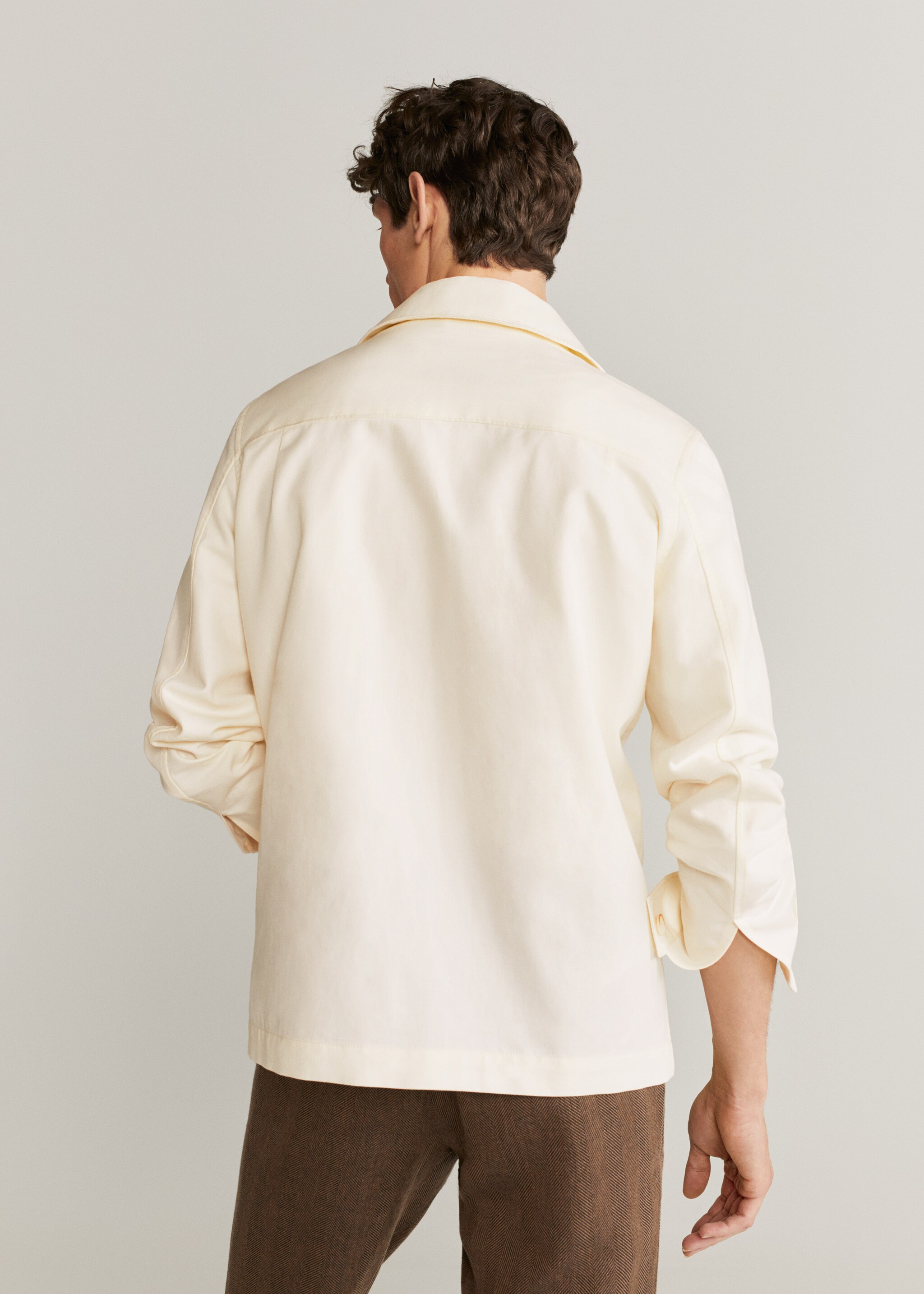Chaqueta algodón lino bolsillos - Reverso del artículo
