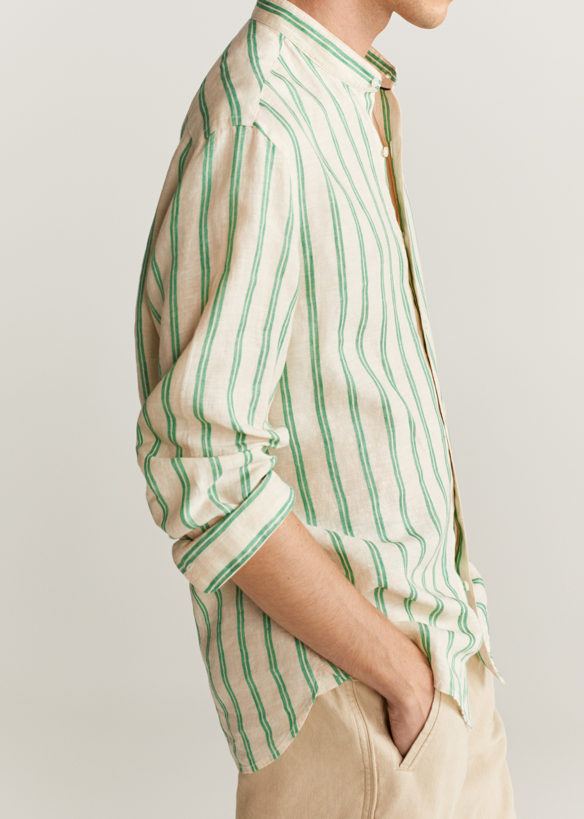 Camisa regular fit 100% lino rayas - Detalle del artículo 1