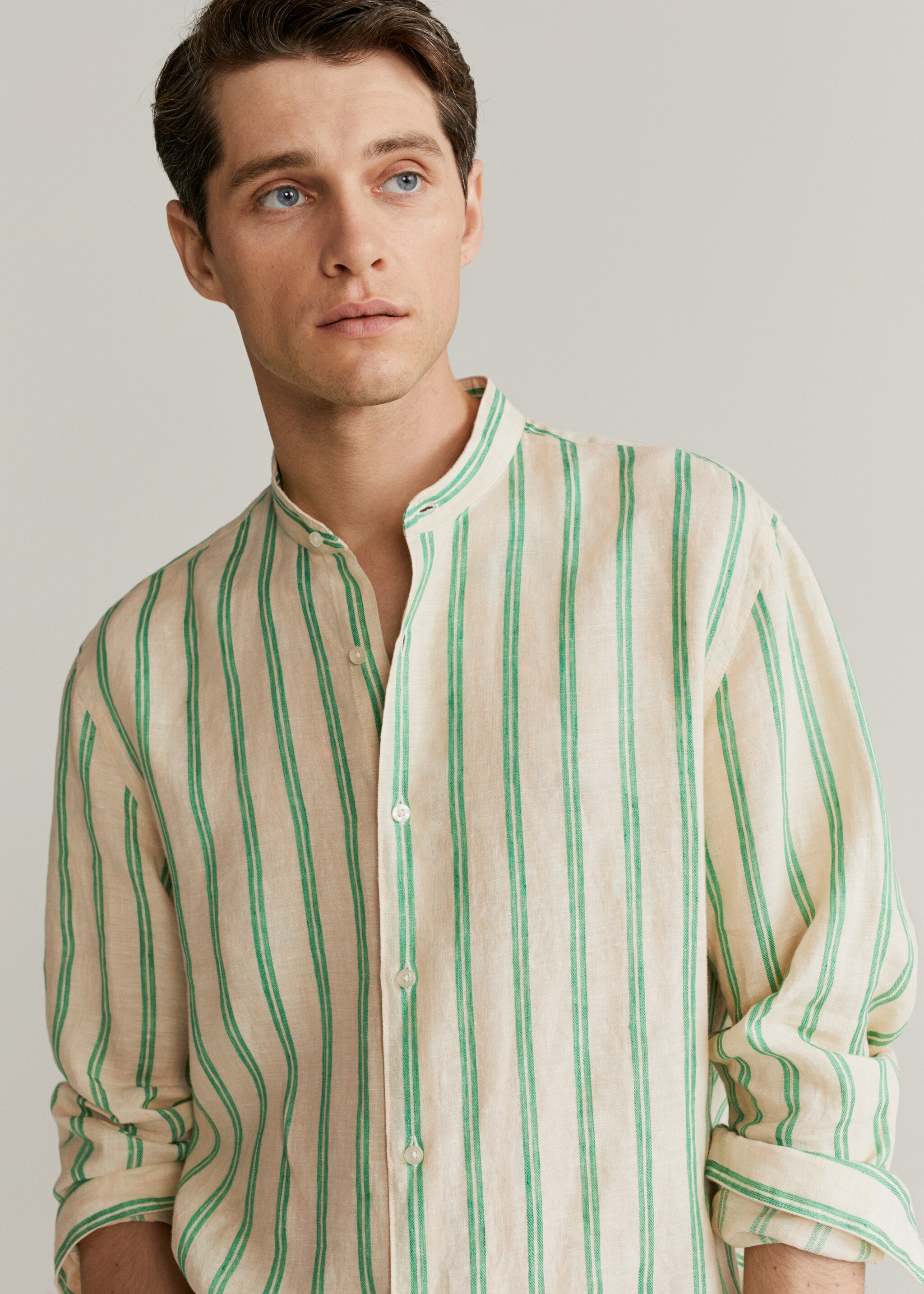 Camisa regular fit 100% lino rayas - Detalle del artículo 2