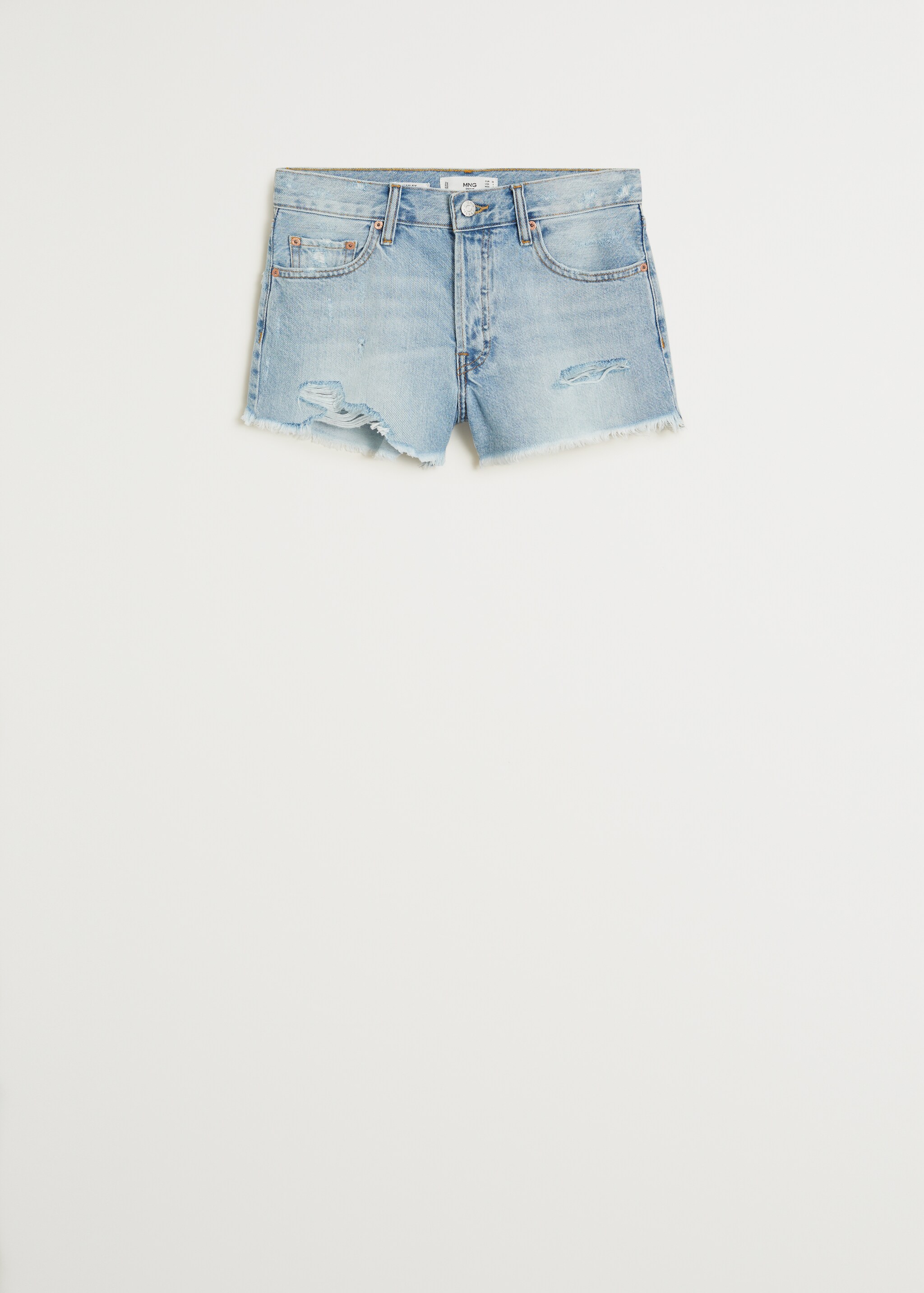 Short denim bajo deshilachado - Artículo sin modelo