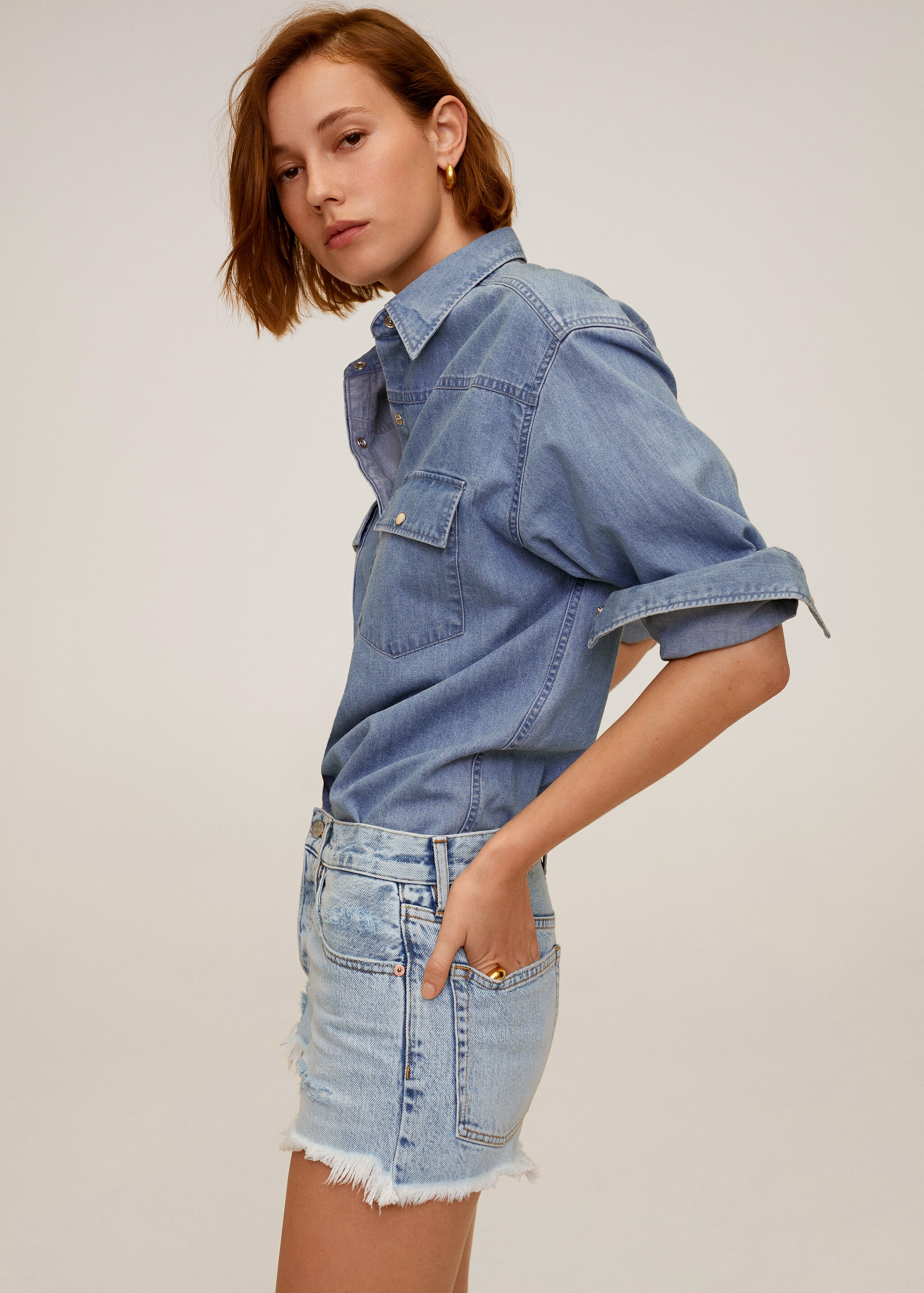 Short denim bajo deshilachado - Detalle del artículo 3