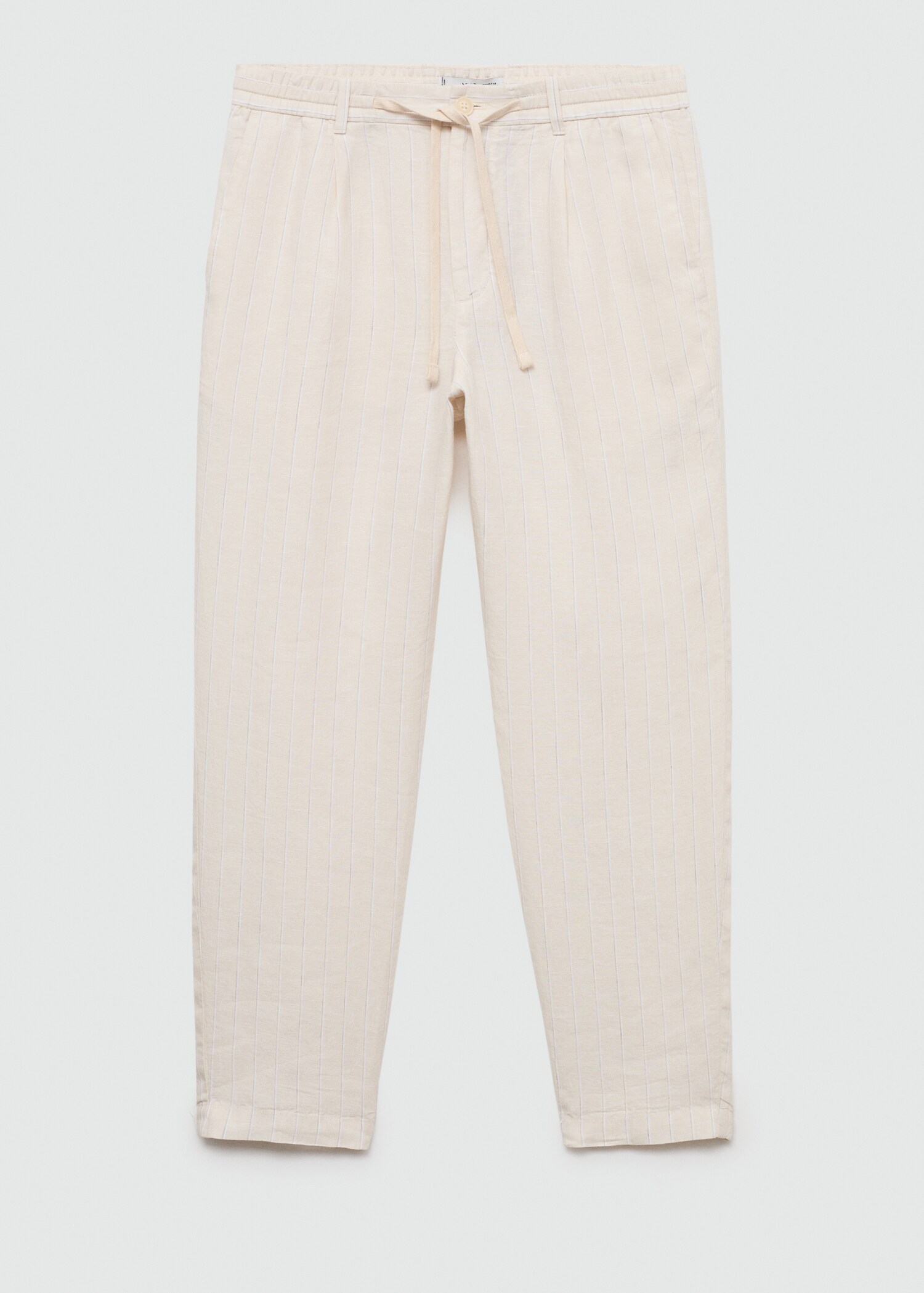100% linen striped pants with drawstring - Article without model