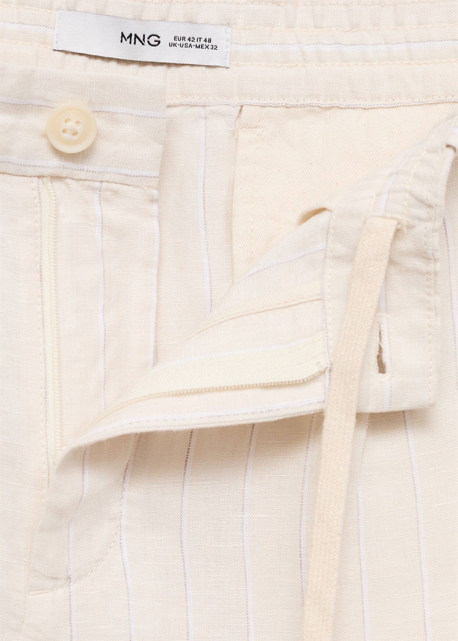 100% linen striped pants with drawstring - Details of the article 8