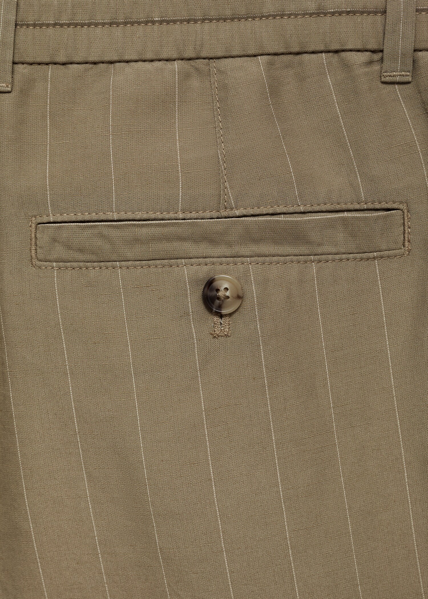 Linen-blend striped pants with drawstring - Details of the article 0