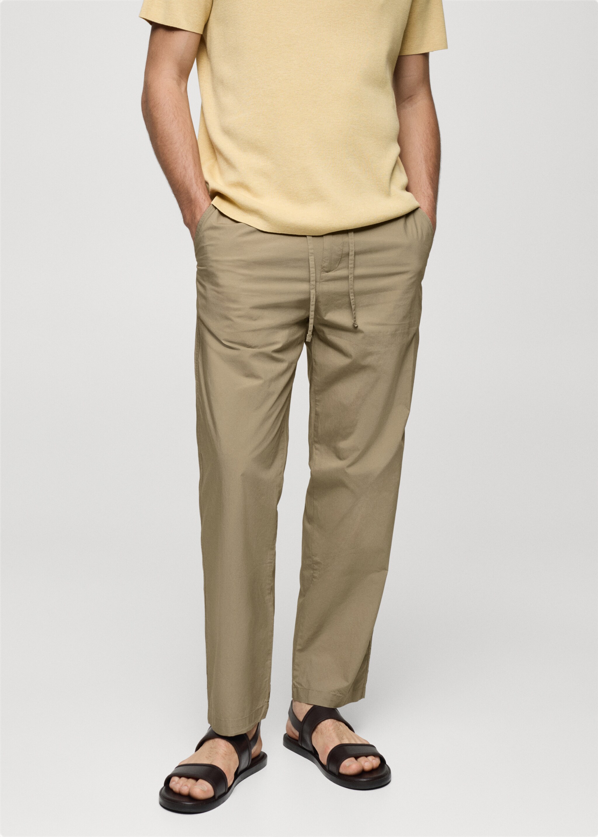 Pantaloni cotone laccio - Piano medio