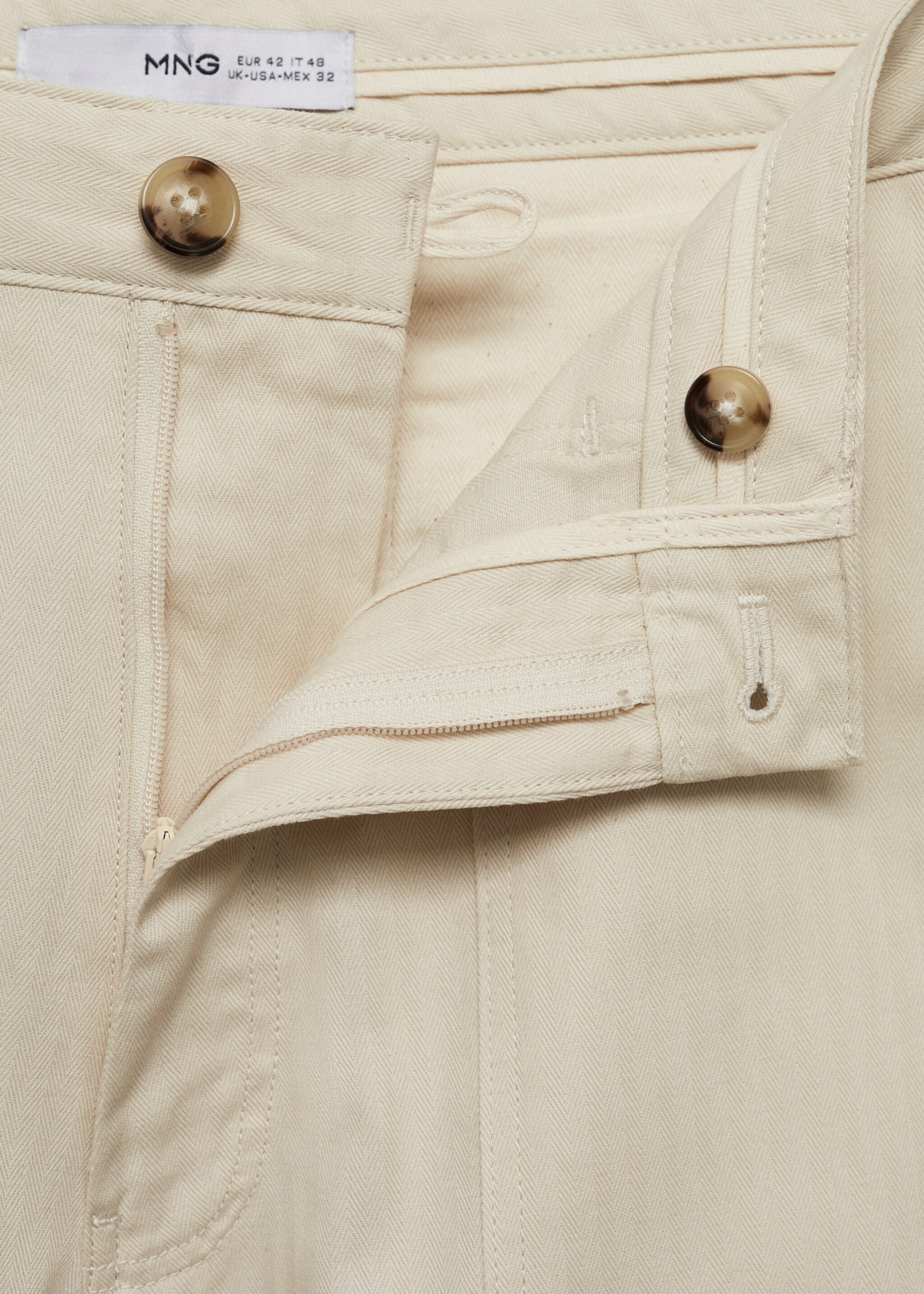 100% herringbone cotton bermuda shorts - Details of the article 0