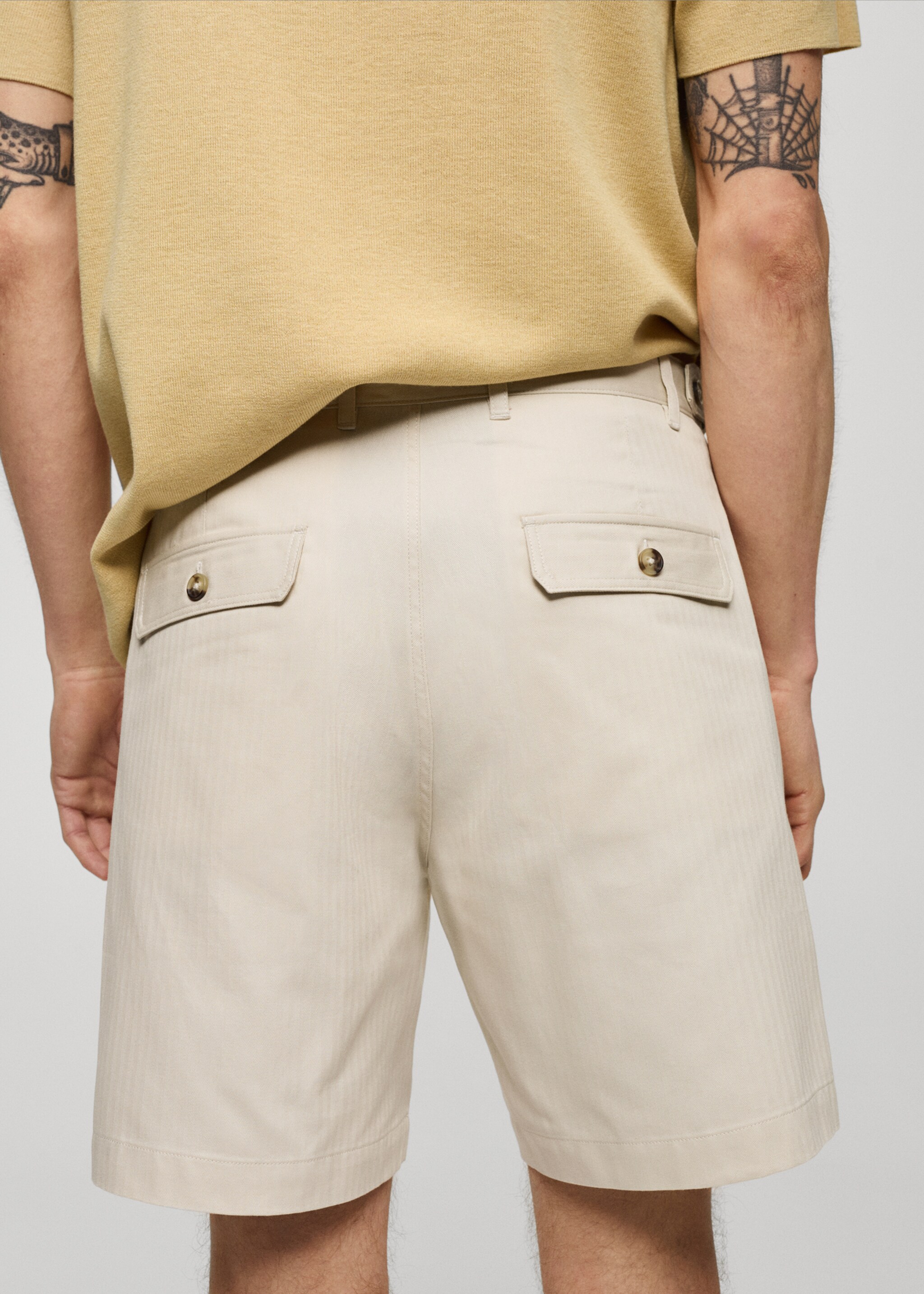 100% herringbone cotton bermuda shorts - Details of the article 6