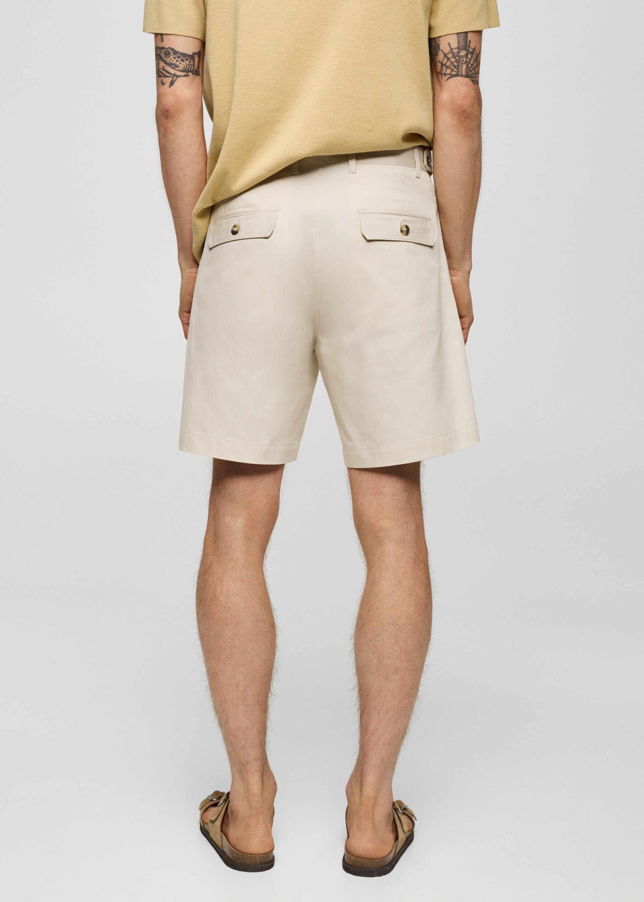 100% herringbone cotton bermuda shorts - Reverse of the article