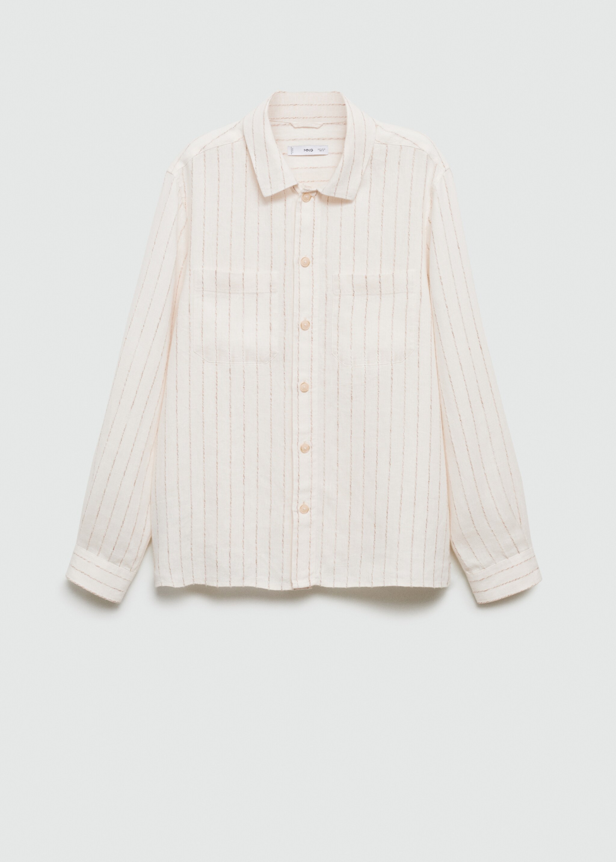 100% linen striped regular-fit shirt - Article without model
