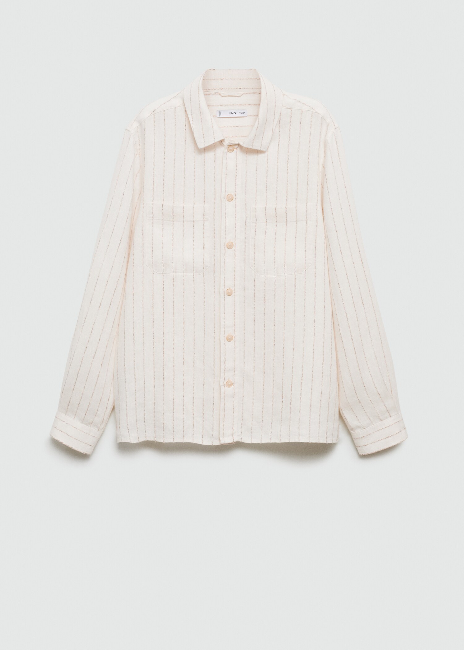 100% linen striped regular-fit shirt - Article without model