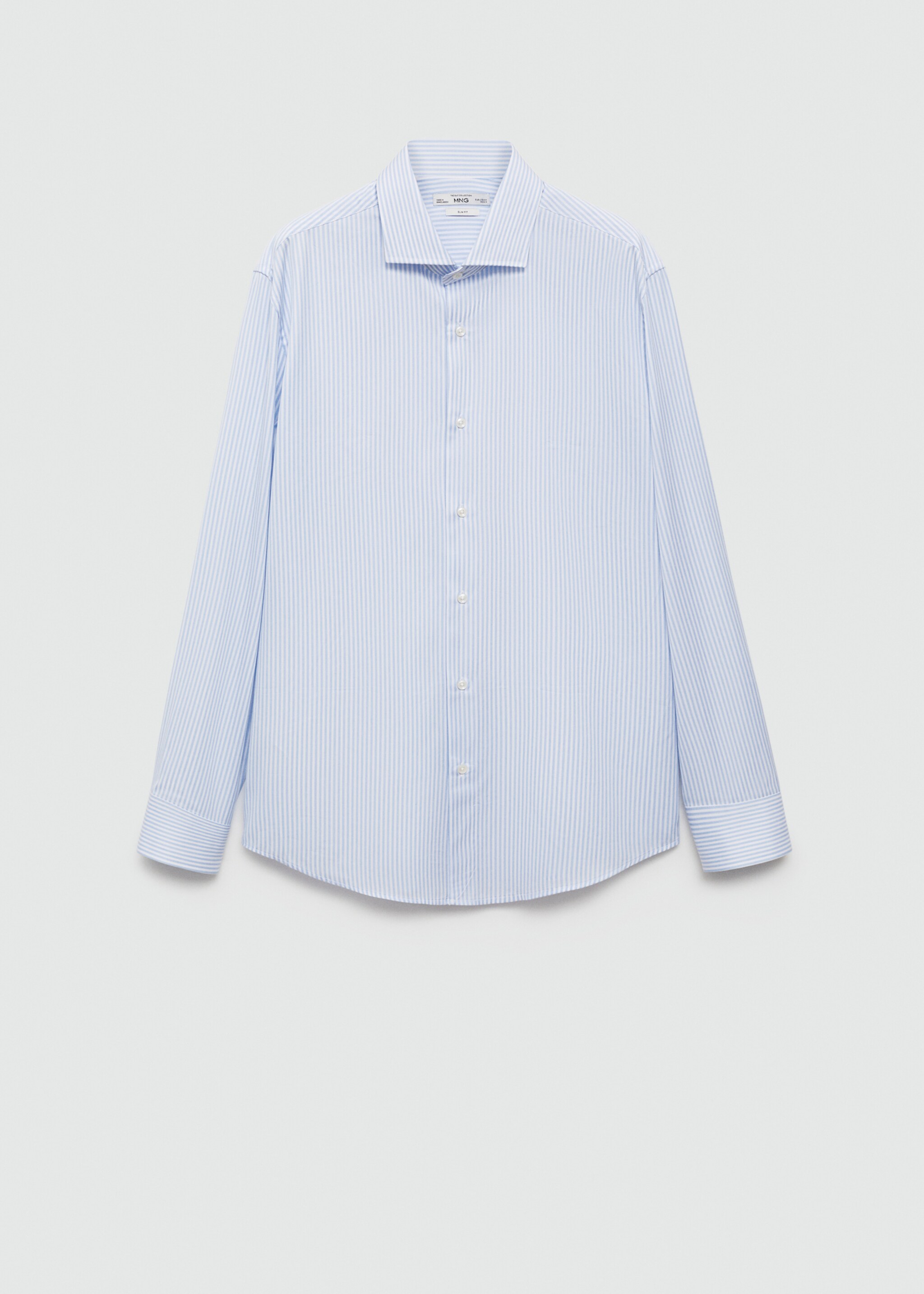 Camisa vestit regular fit cotó ratlles - Article sense model, Blanc. Ref: 77030577-00.