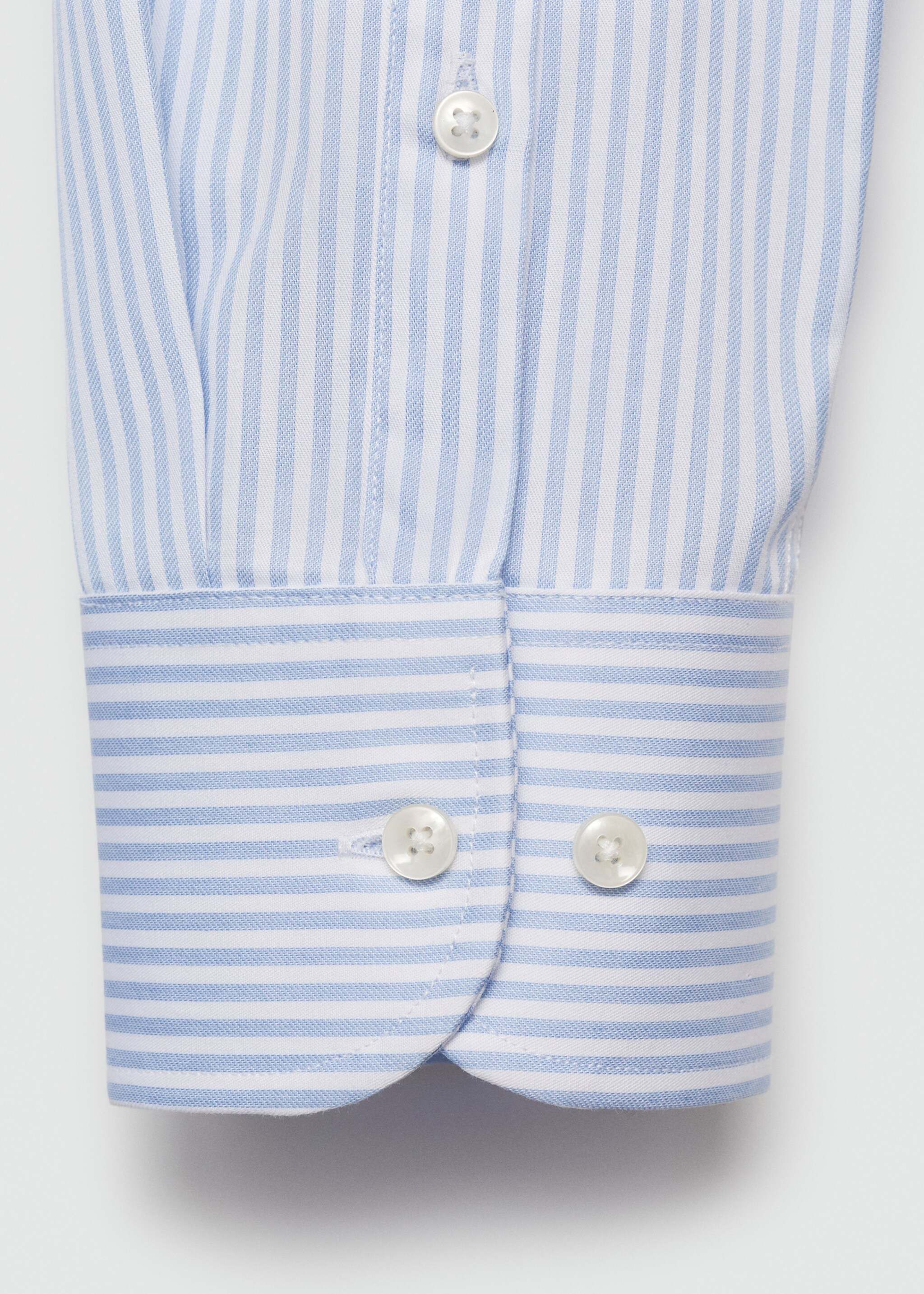 Camisa vestit regular fit cotó ratlles - Detall de l'article 0, Blanc. Ref: 77030577-00.