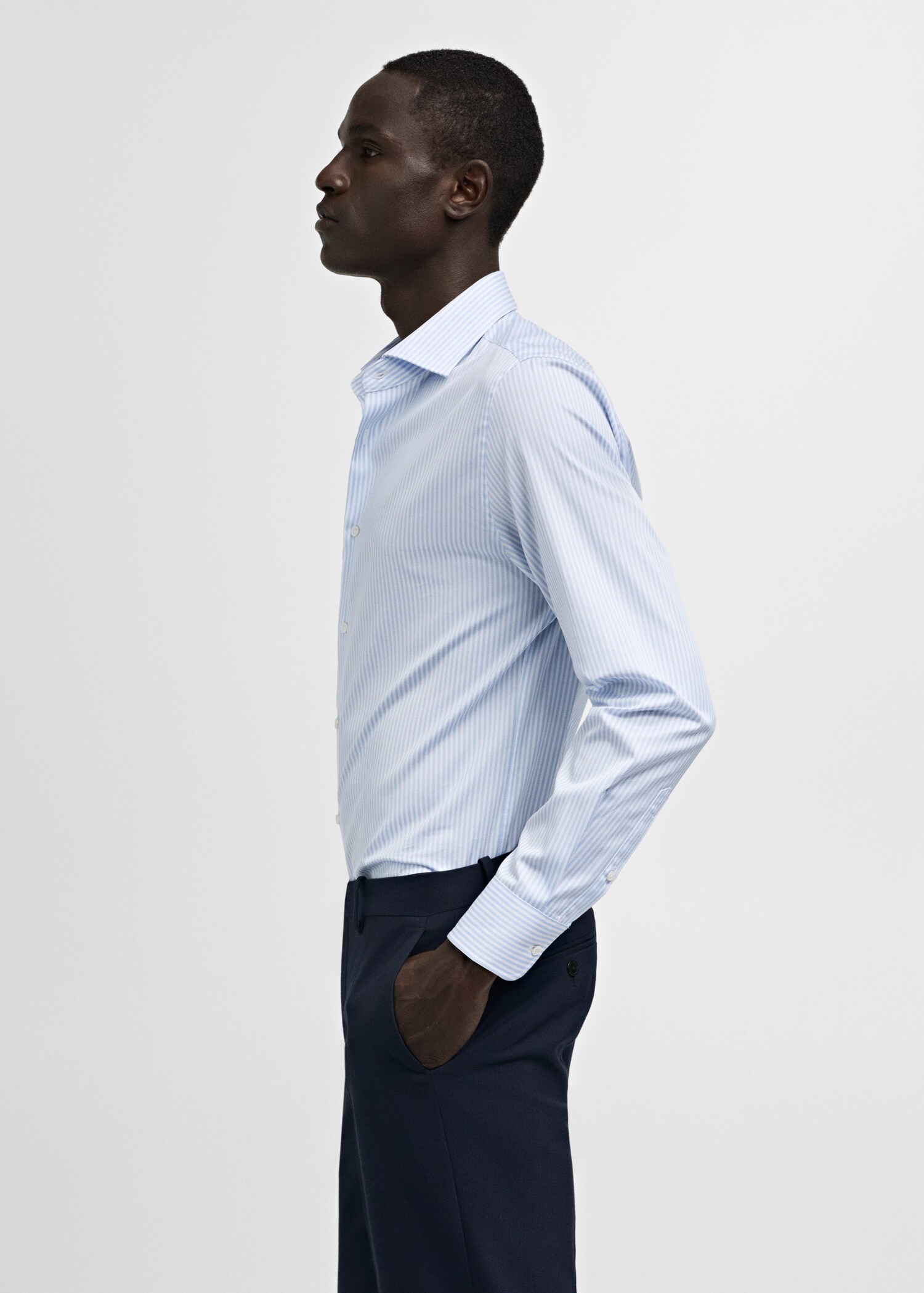 Camisa vestit regular fit cotó ratlles - Detall de l'article 2
