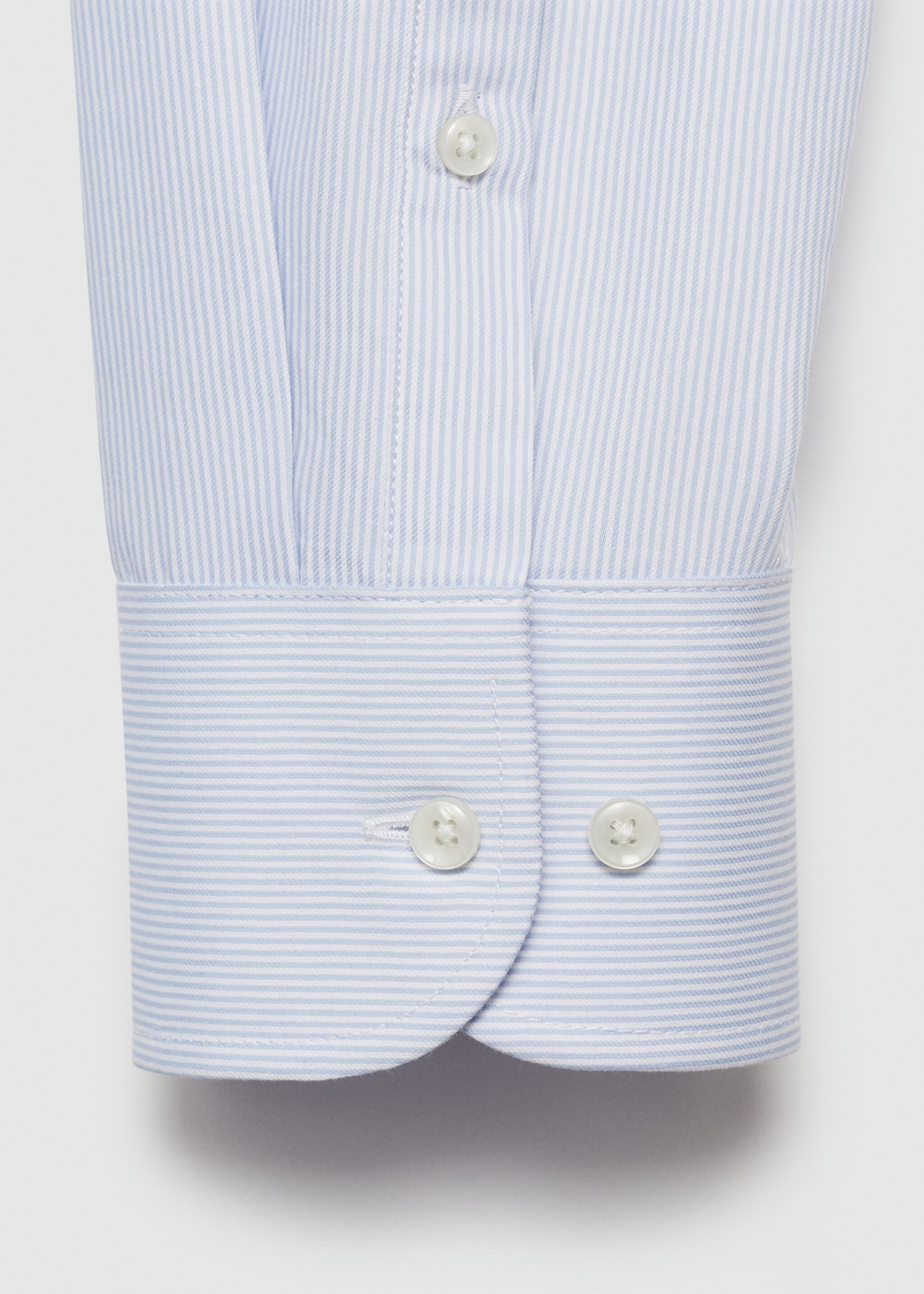 Slim-fit twill pinstripe suit shirt - Details of the article 0, Blue. Ref: 77030578-00.